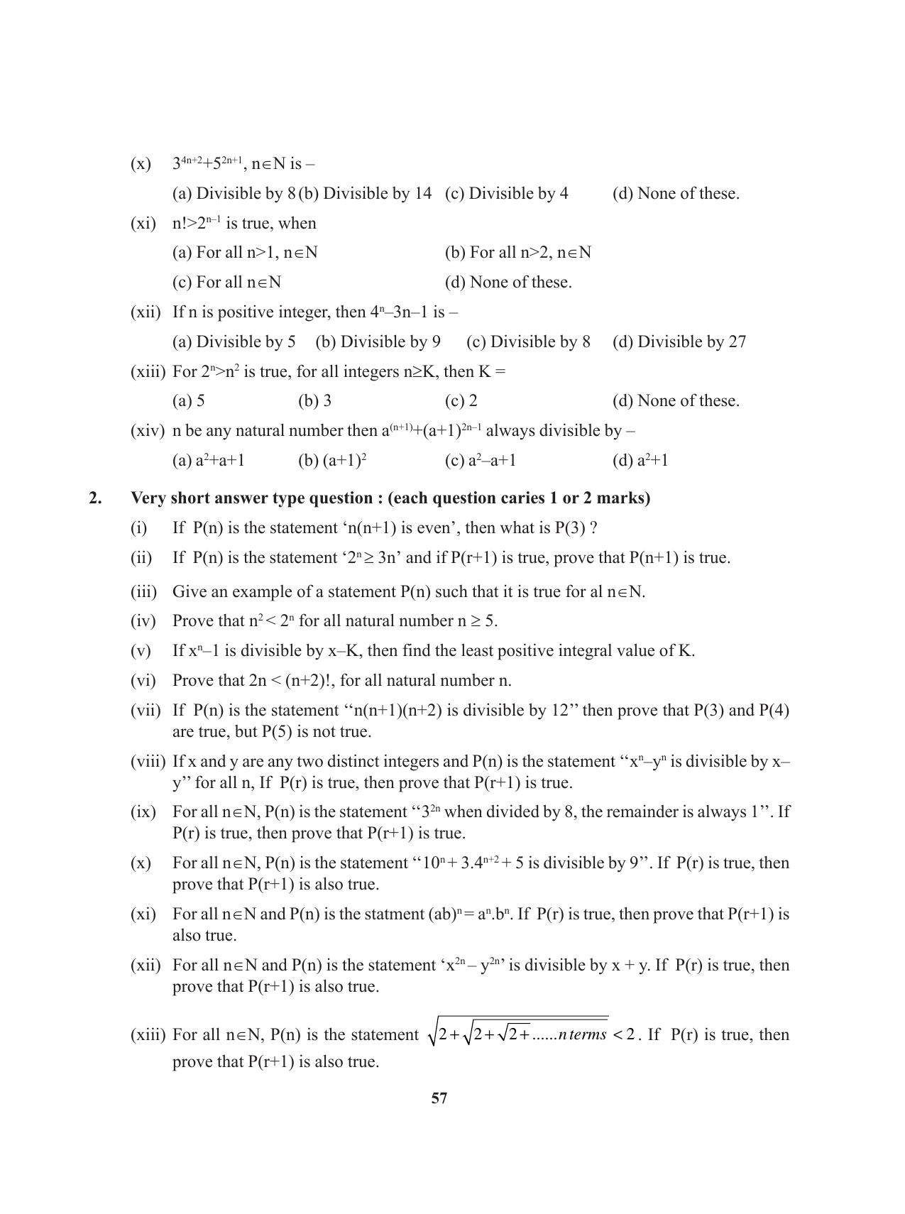 Tripura Board Class 11 Mathematics English Version Workbooks - Page 57