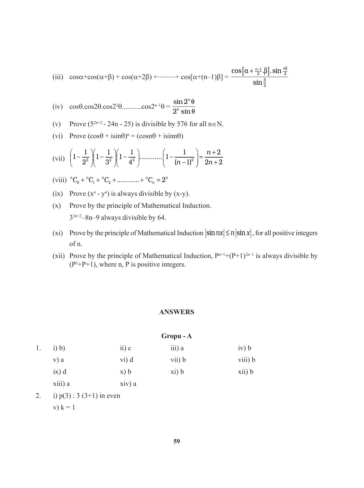 Tripura Board Class 11 Mathematics English Version Workbooks - Page 59