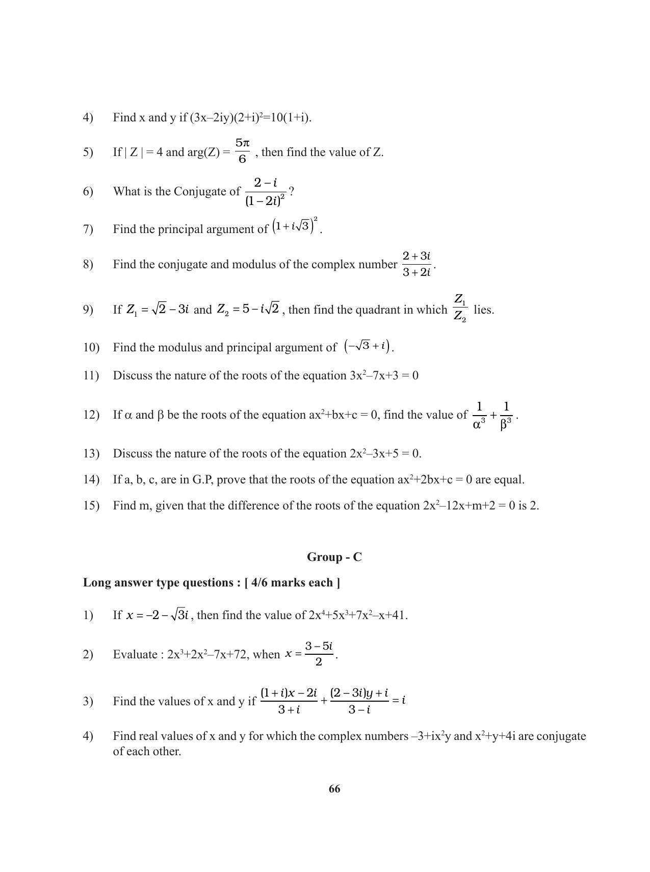 Tripura Board Class 11 Mathematics English Version Workbooks - Page 66