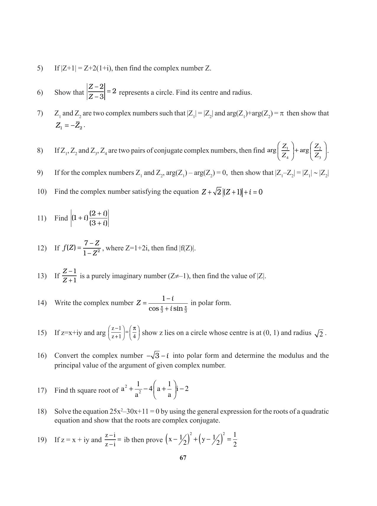 Tripura Board Class 11 Mathematics English Version Workbooks - Page 67