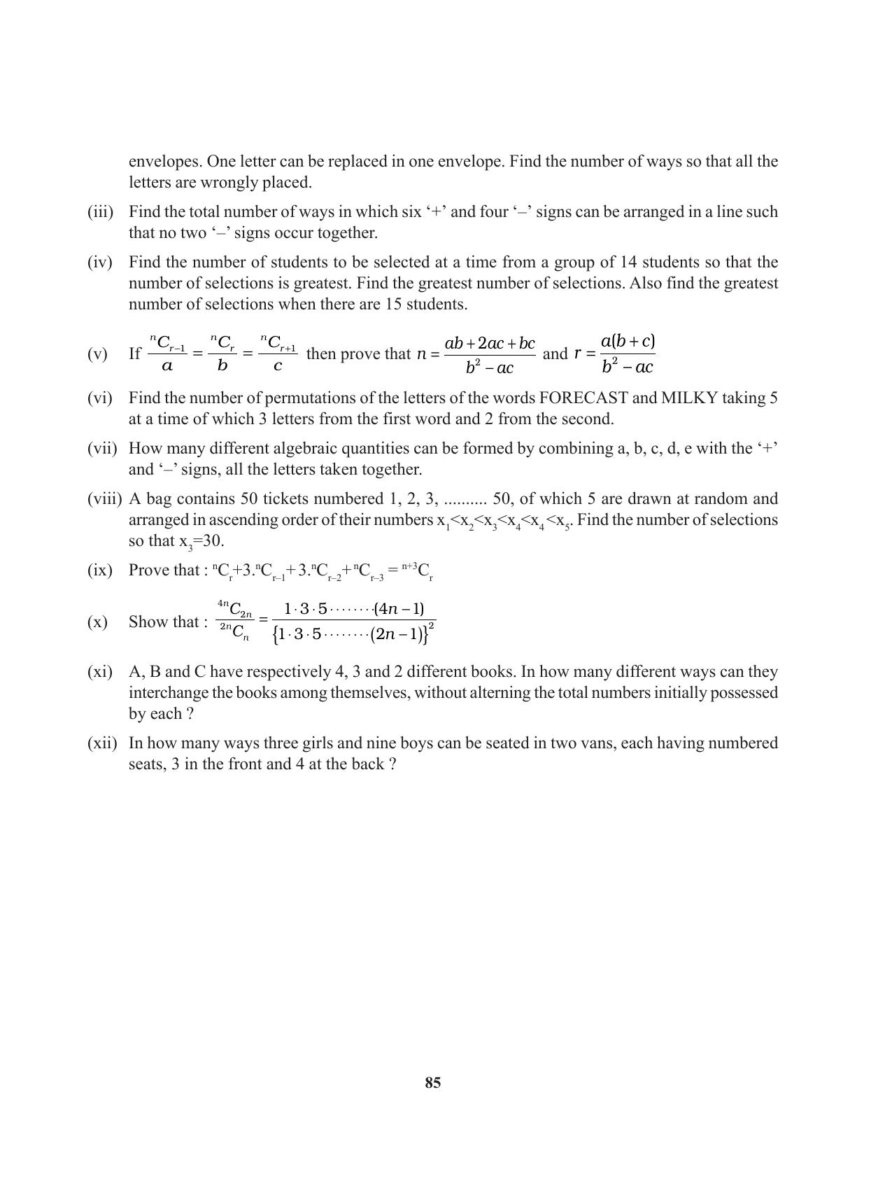 Tripura Board Class 11 Mathematics English Version Workbooks - Page 85