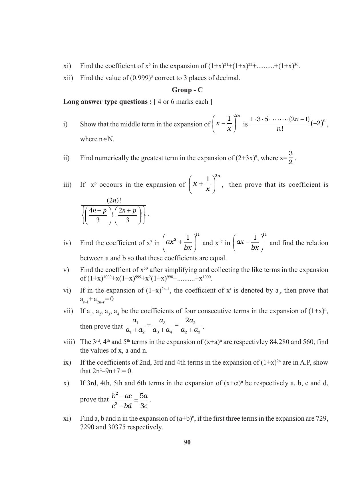 Tripura Board Class 11 Mathematics English Version Workbooks - Page 90