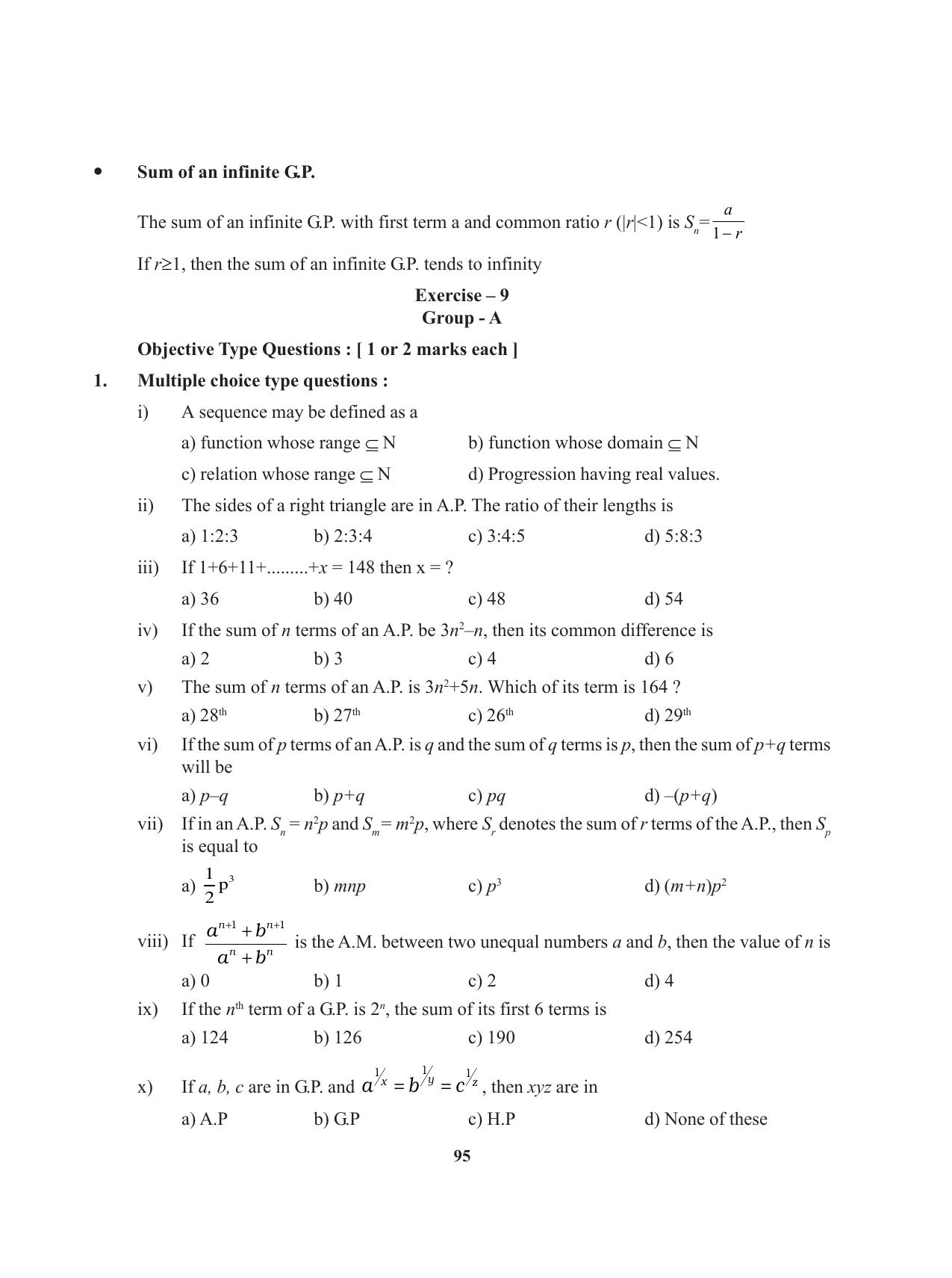 Tripura Board Class 11 Mathematics English Version Workbooks - Page 95