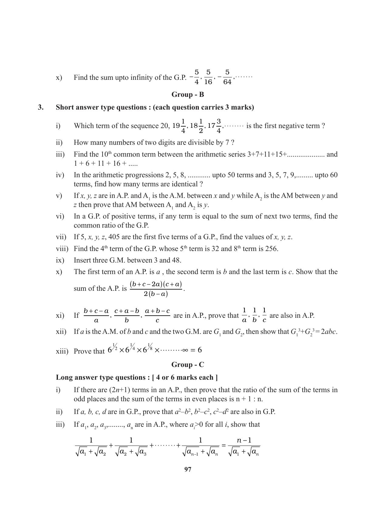 Tripura Board Class 11 Mathematics English Version Workbooks - Page 97