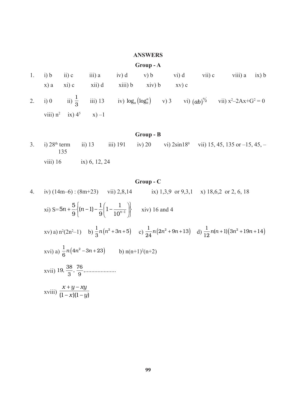 Tripura Board Class 11 Mathematics English Version Workbooks - Page 99