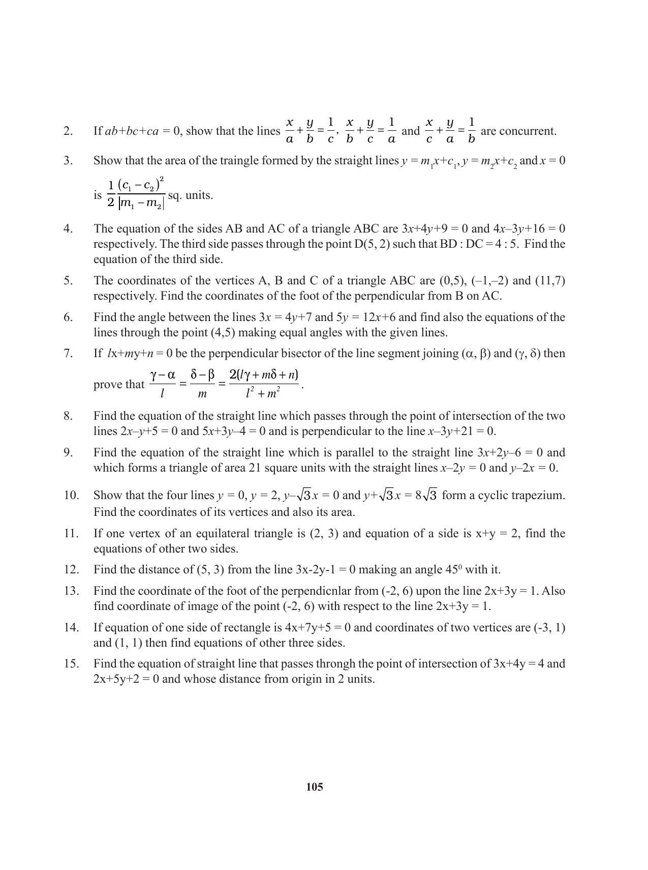 Tripura Board Class 11 Mathematics English Version Workbooks - Page 105