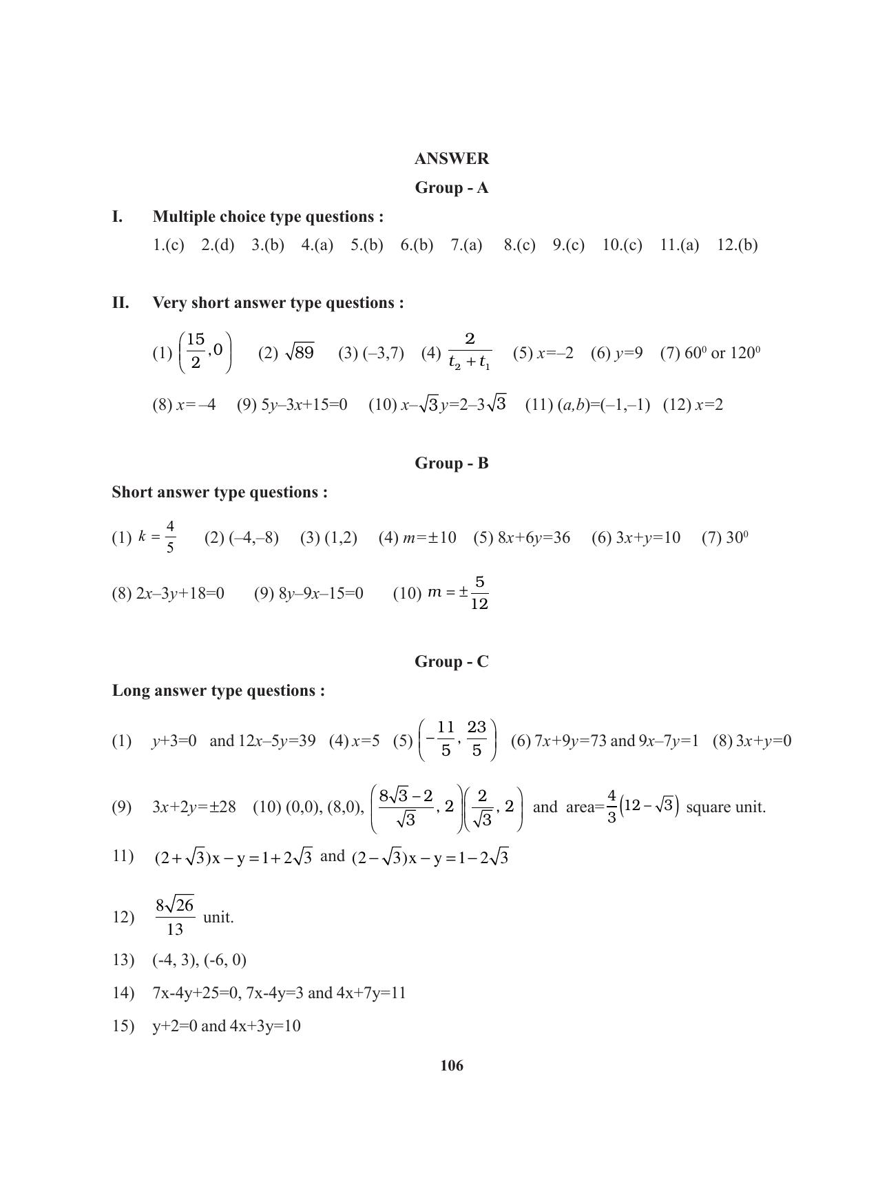 Tripura Board Class 11 Mathematics English Version Workbooks - Page 106