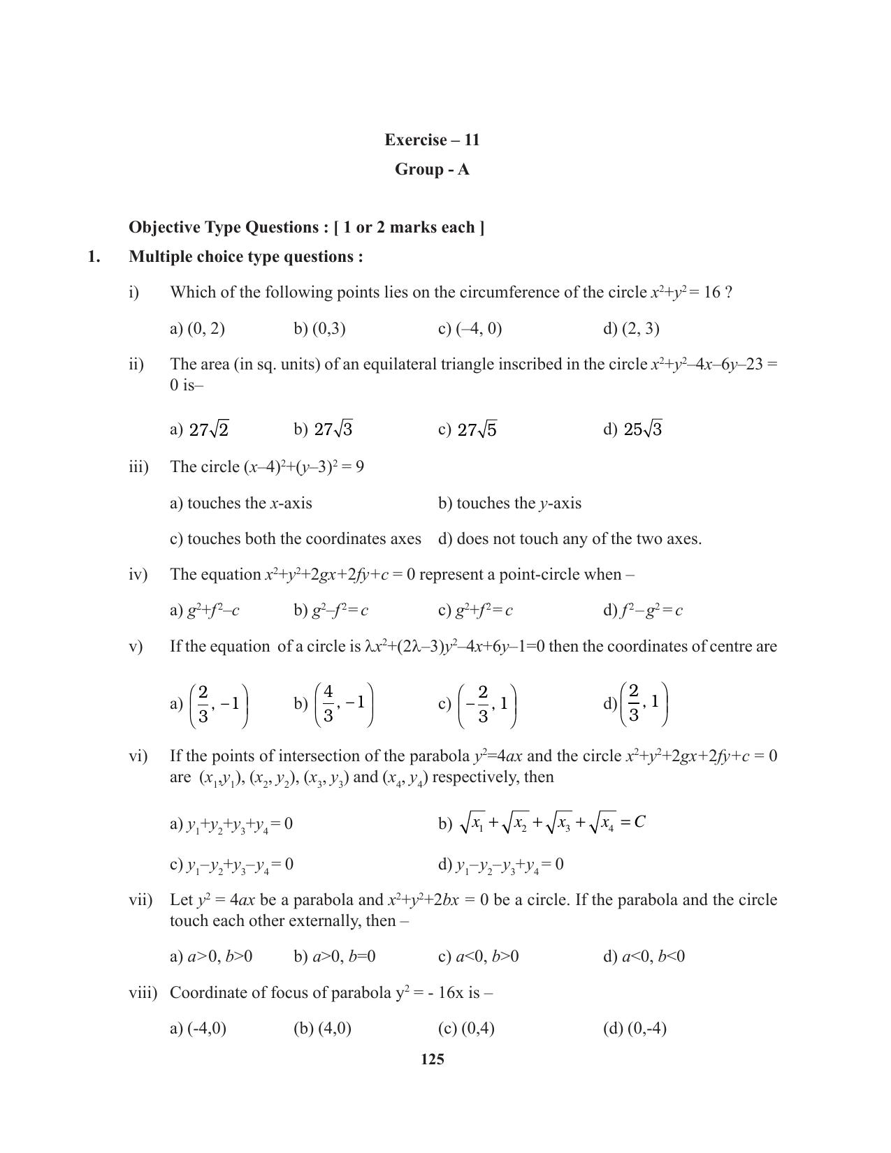 Tripura Board Class 11 Mathematics English Version Workbooks - Page 125