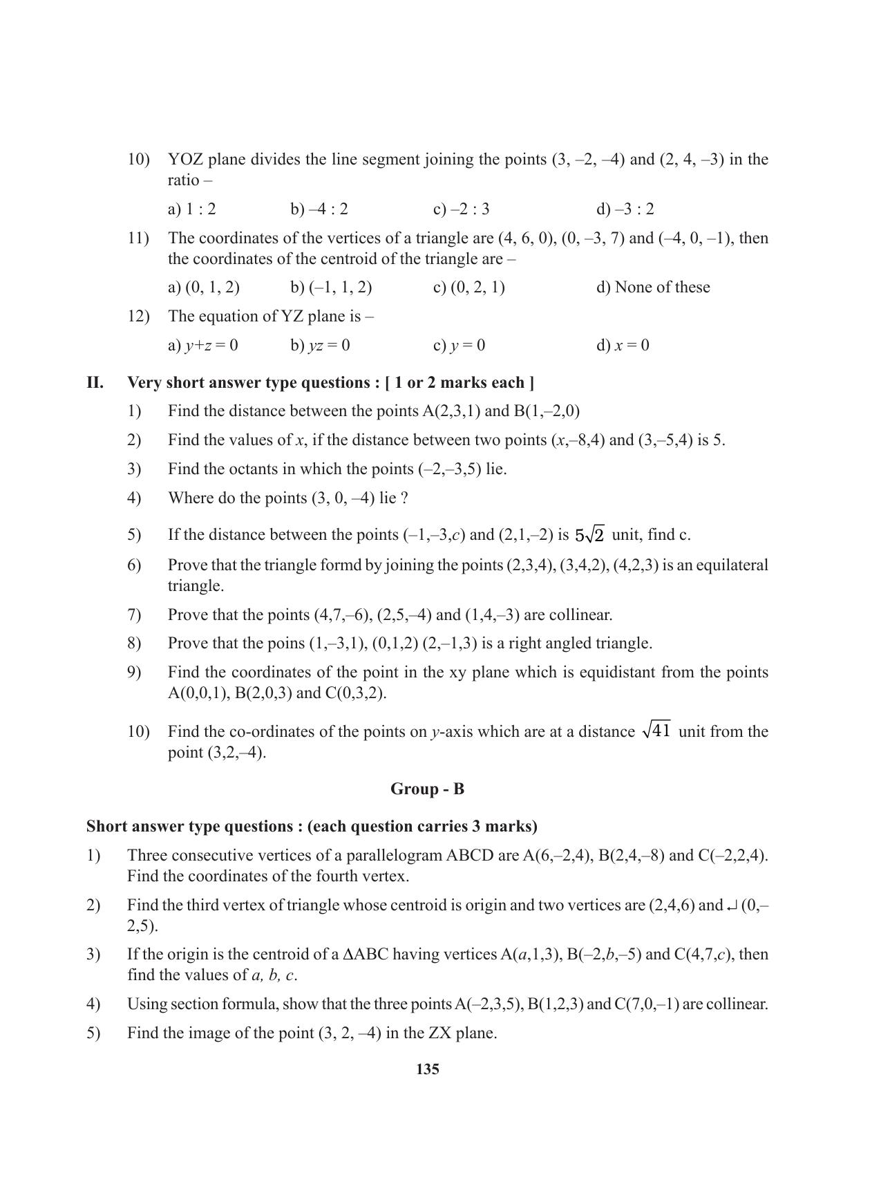 Tripura Board Class 11 Mathematics English Version Workbooks - Page 135
