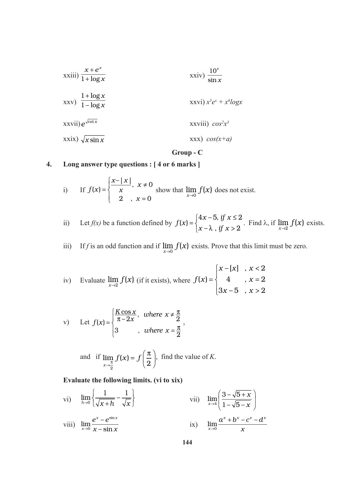 Tripura Board Class 11 Mathematics English Version Workbooks - Page 144
