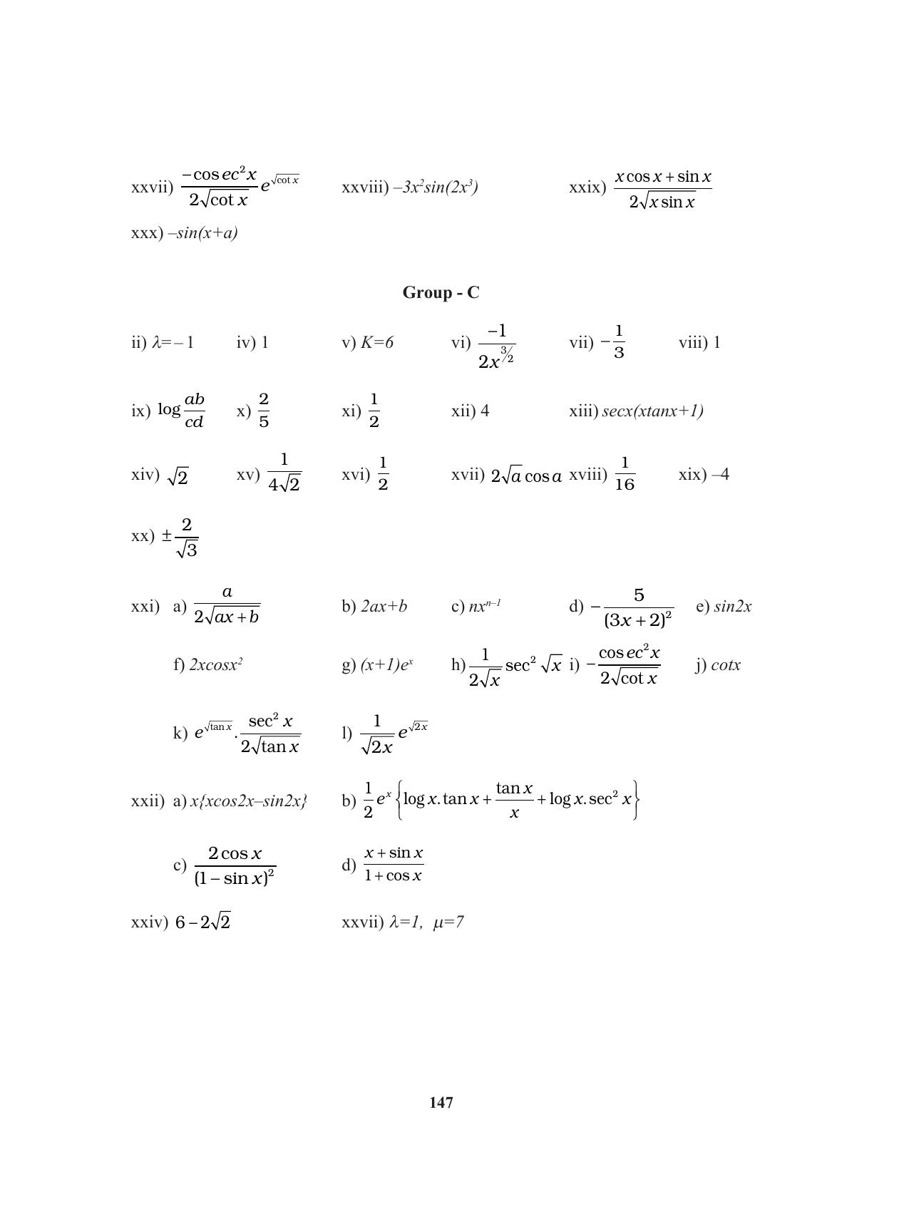 Tripura Board Class 11 Mathematics English Version Workbooks - Page 147