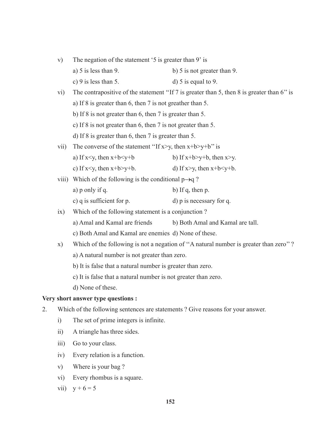 Tripura Board Class 11 Mathematics English Version Workbooks - Page 152