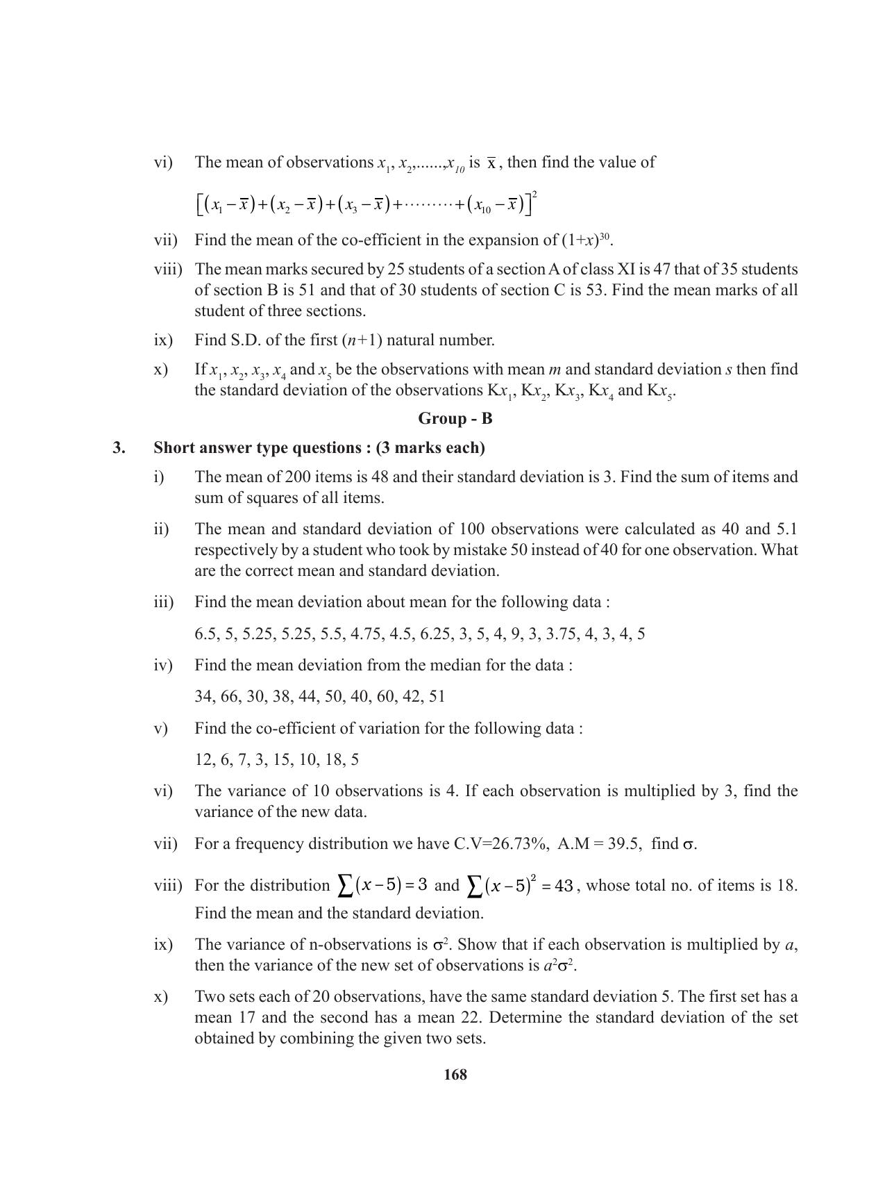 Tripura Board Class 11 Mathematics English Version Workbooks - Page 168