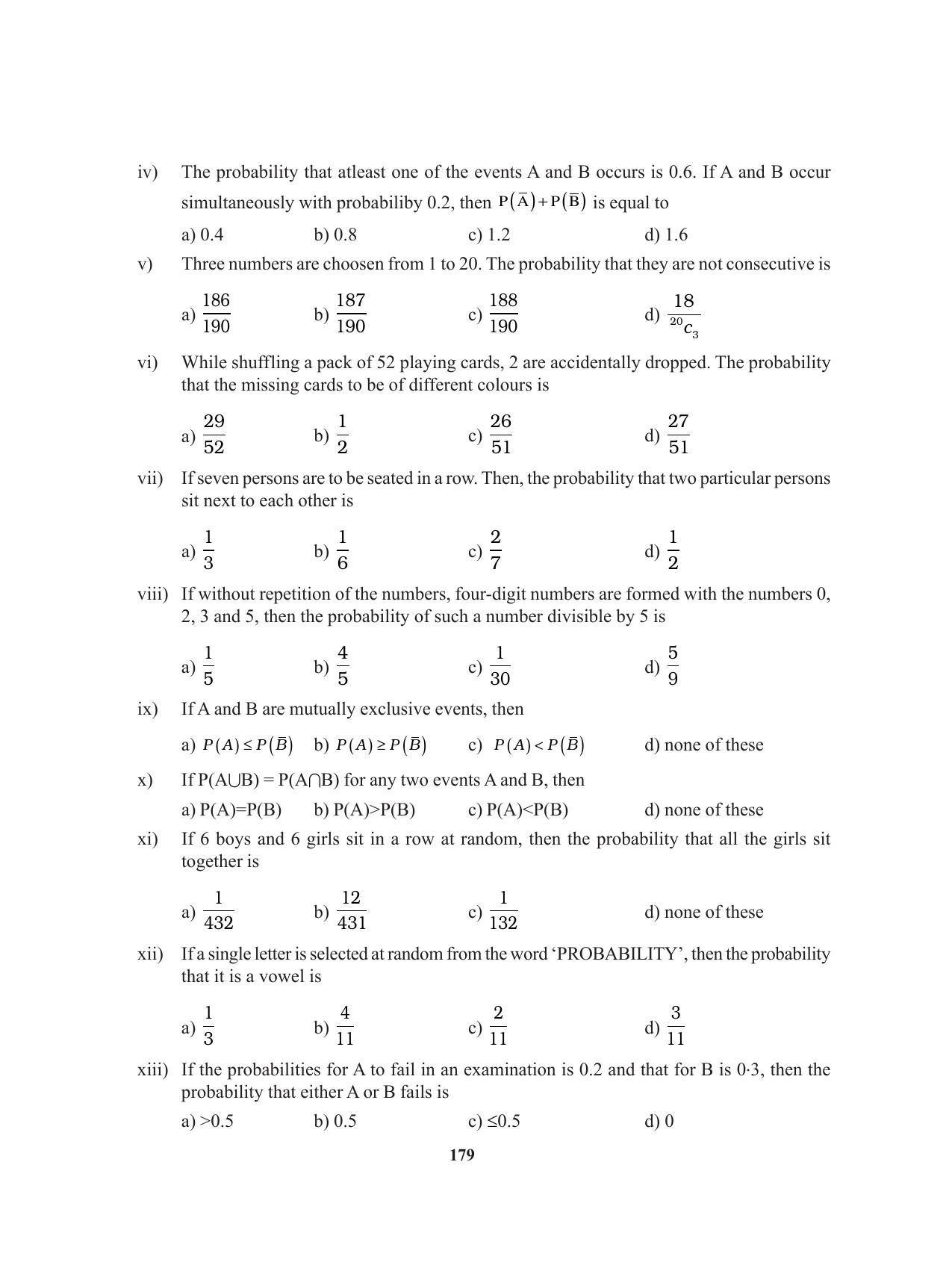 Tripura Board Class 11 Mathematics English Version Workbooks - Page 179