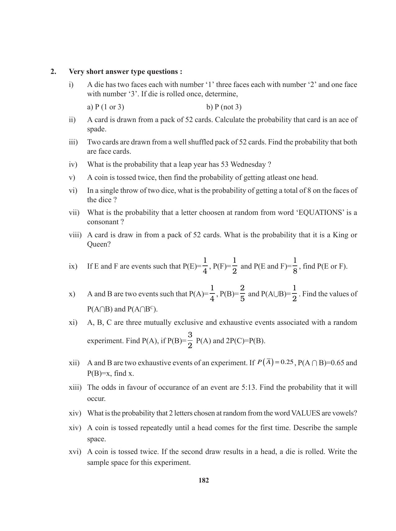Tripura Board Class 11 Mathematics English Version Workbooks - Page 182