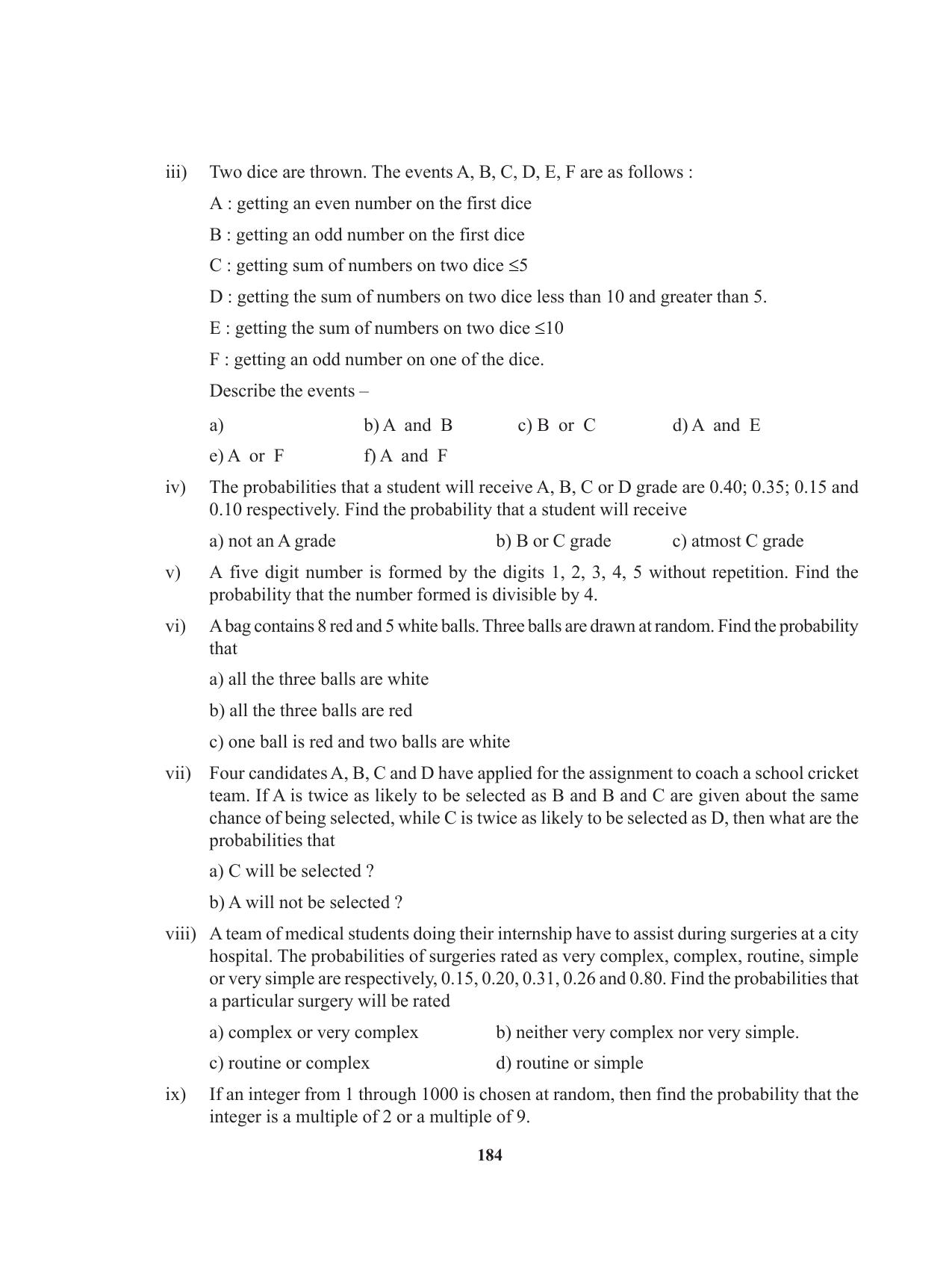 Tripura Board Class 11 Mathematics English Version Workbooks - Page 184