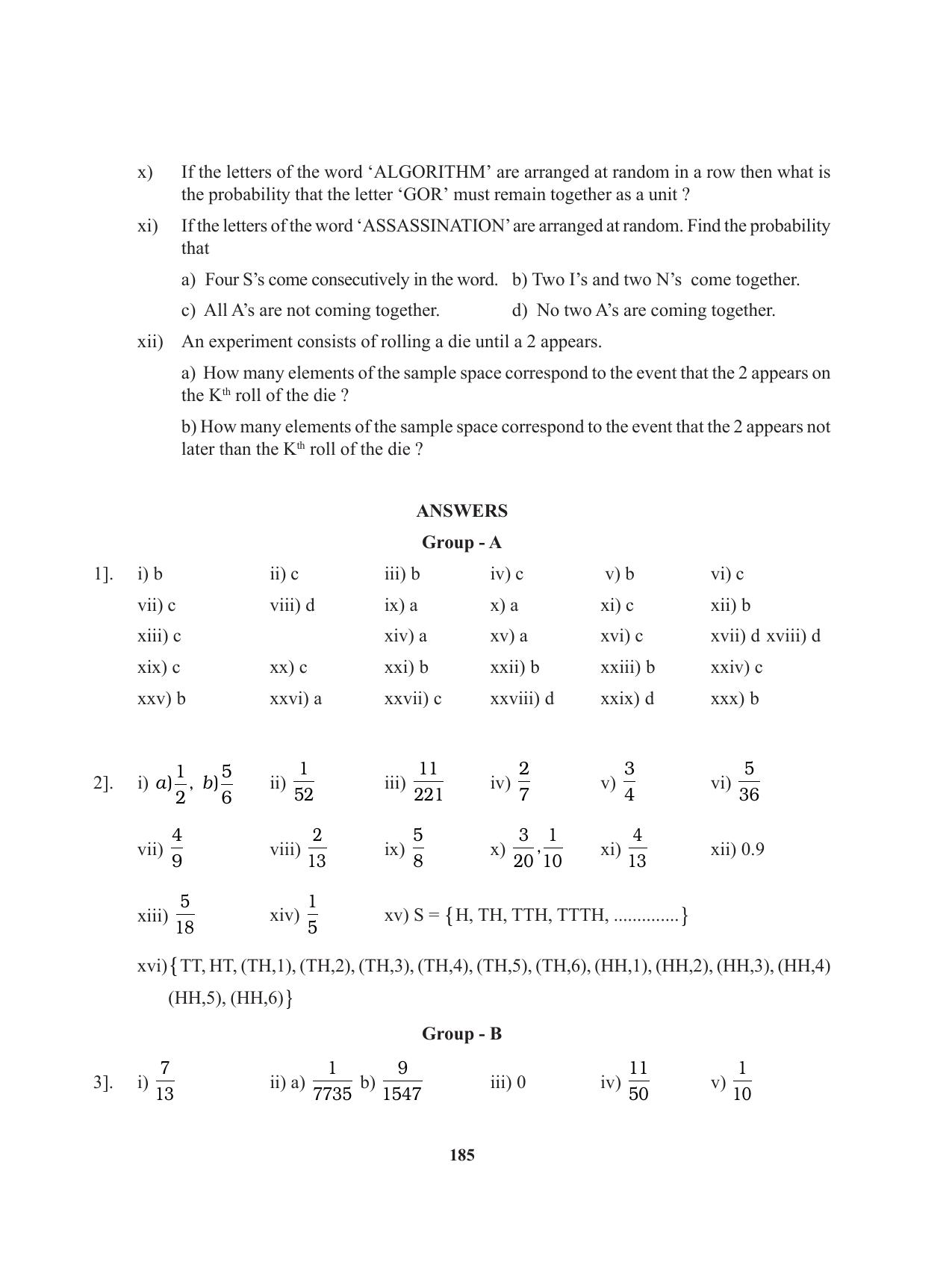 Tripura Board Class 11 Mathematics English Version Workbooks - Page 185