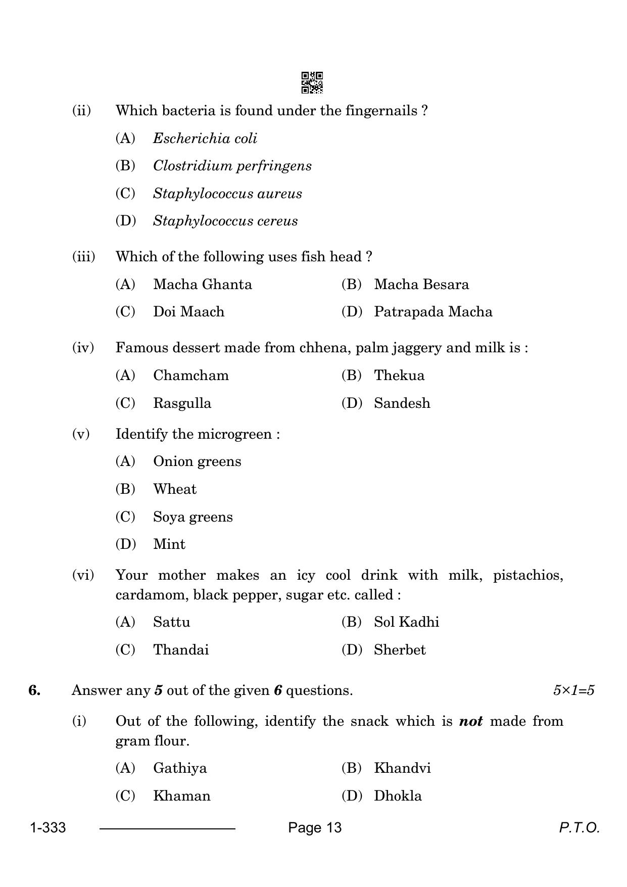 CBSE Class 12 Food Production 2024 Question Paper - Page 13