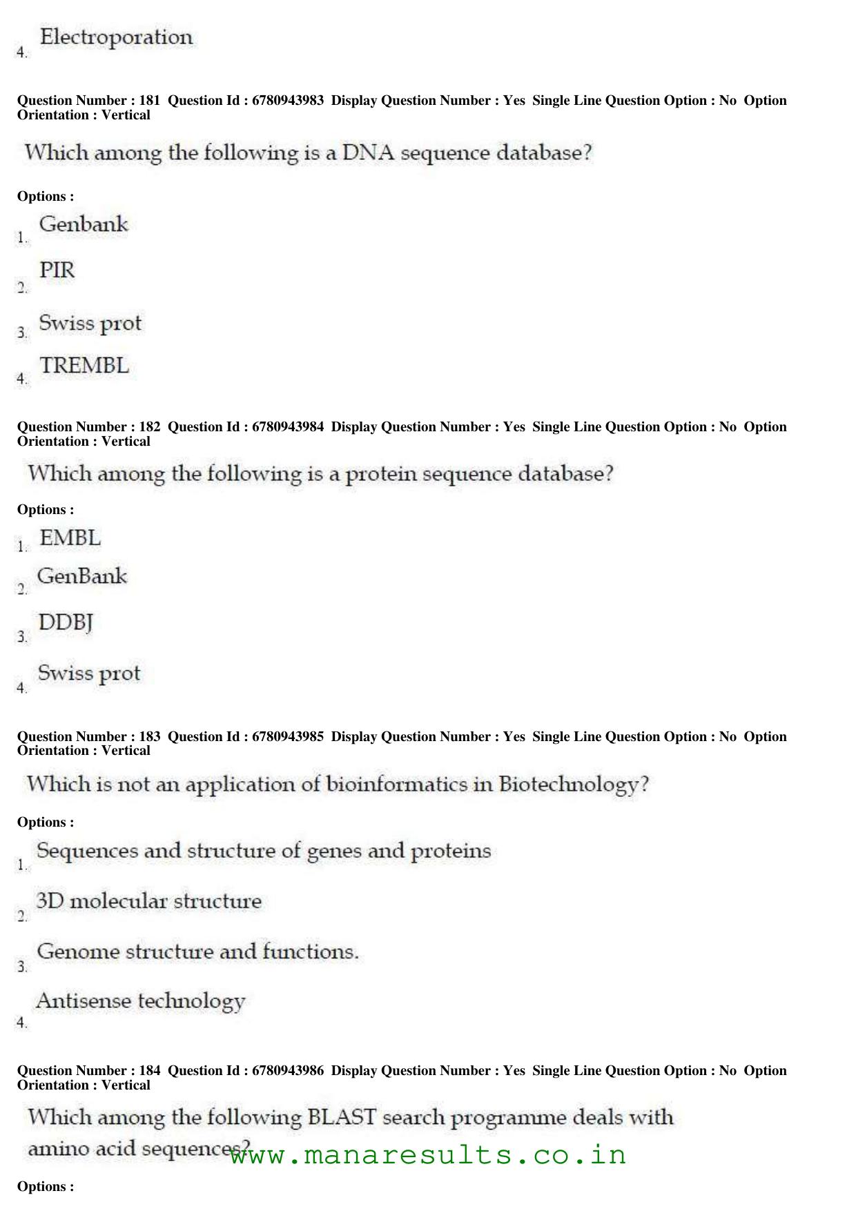 AP ECET 2017 Bio Technology Old Previous Question Papers - Page 57