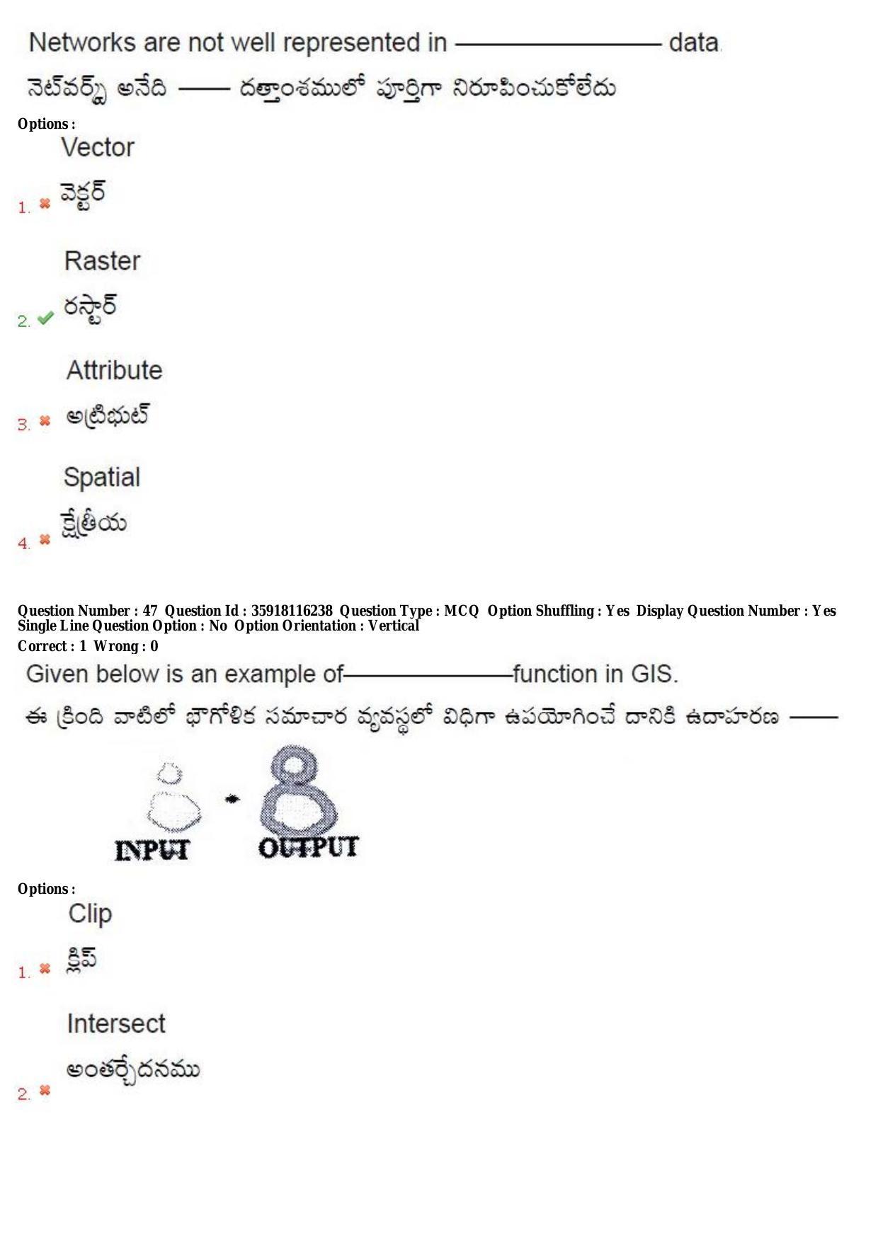 TS CPGET 2018 M.Sc. Geo informatics (Shift 2) Question Paper with Answer Key - Page 26