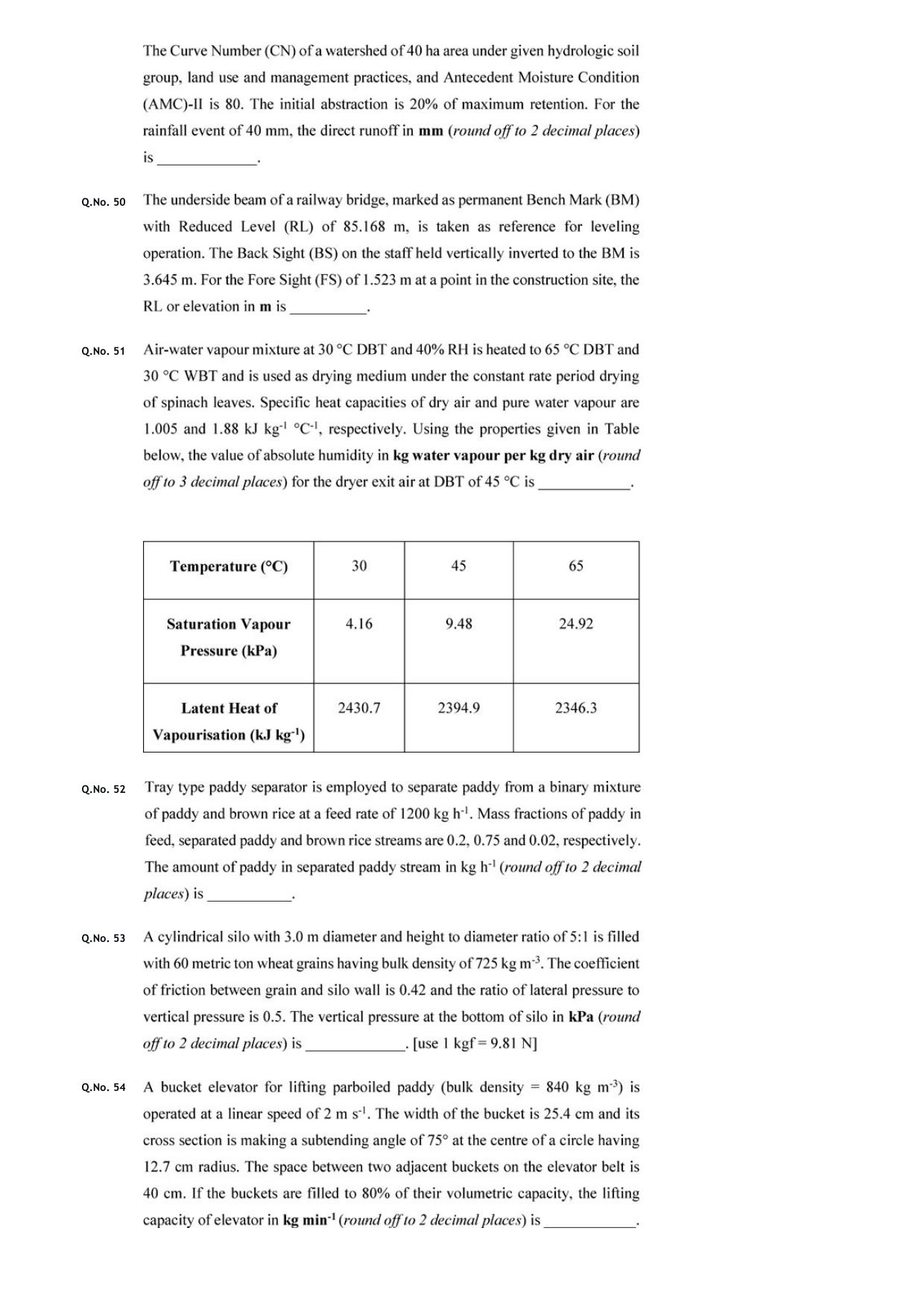 GATE 2020 Agricultural Engineering (AG) Question Paper - Page 12