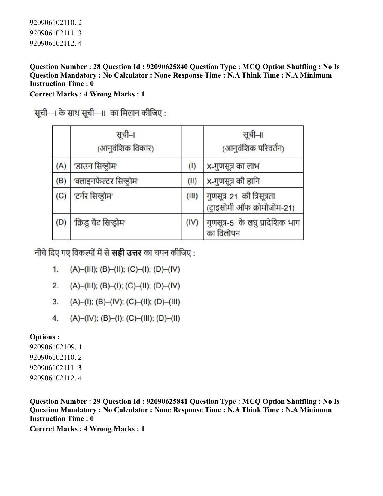 CUET PG 2023: SCQP28 – Zoology (Eng) - Shift 1 (26-06-2023) Question Paper - Page 31