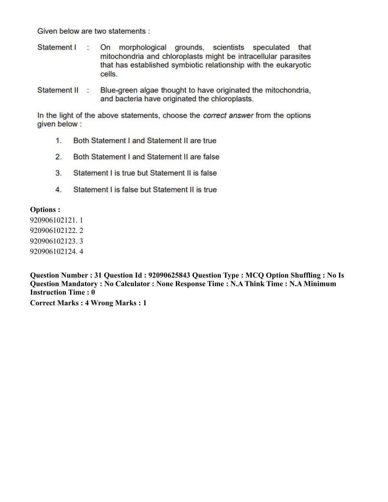 CUET PG 2023: SCQP28 – Zoology (Eng) - Shift 1 (26-06-2023) Question Paper - Page 34