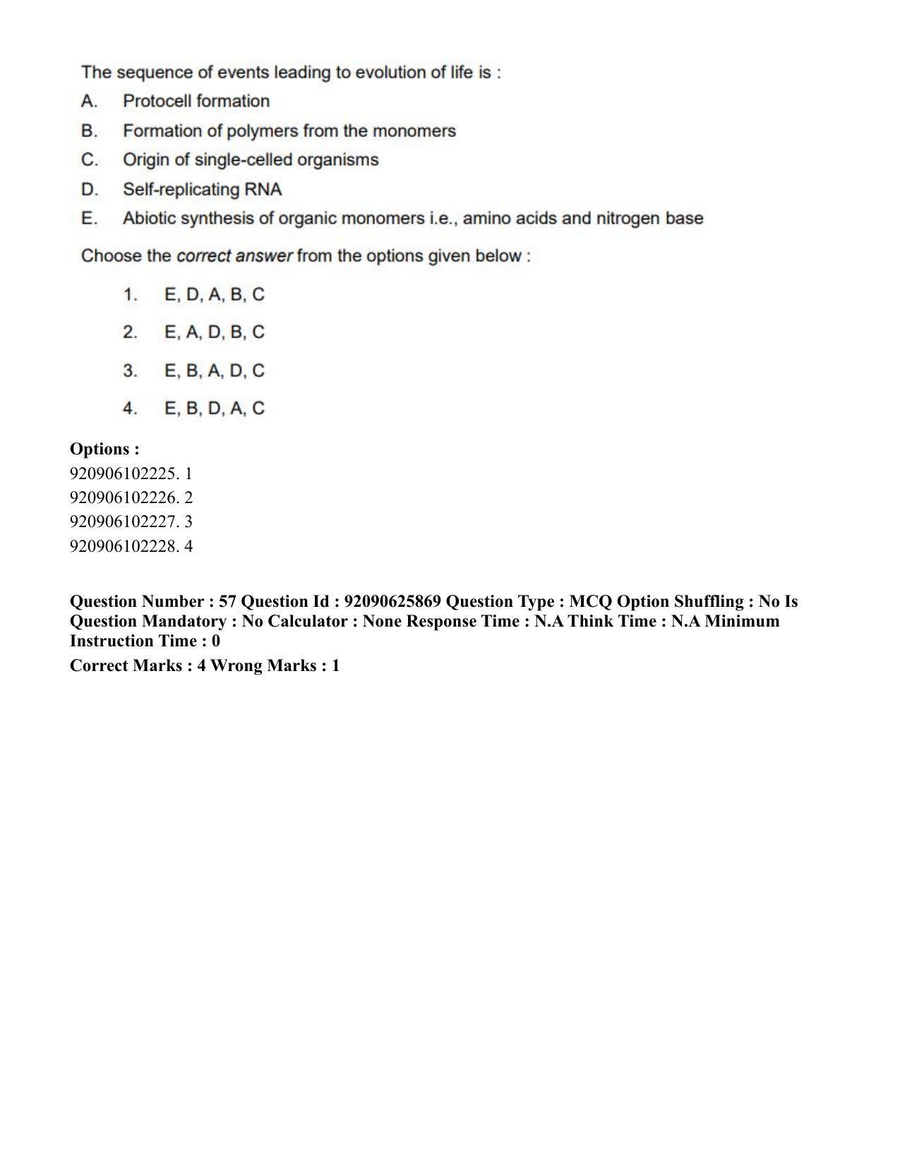 CUET PG 2023: SCQP28 – Zoology (Eng) - Shift 1 (26-06-2023) Question Paper - Page 62
