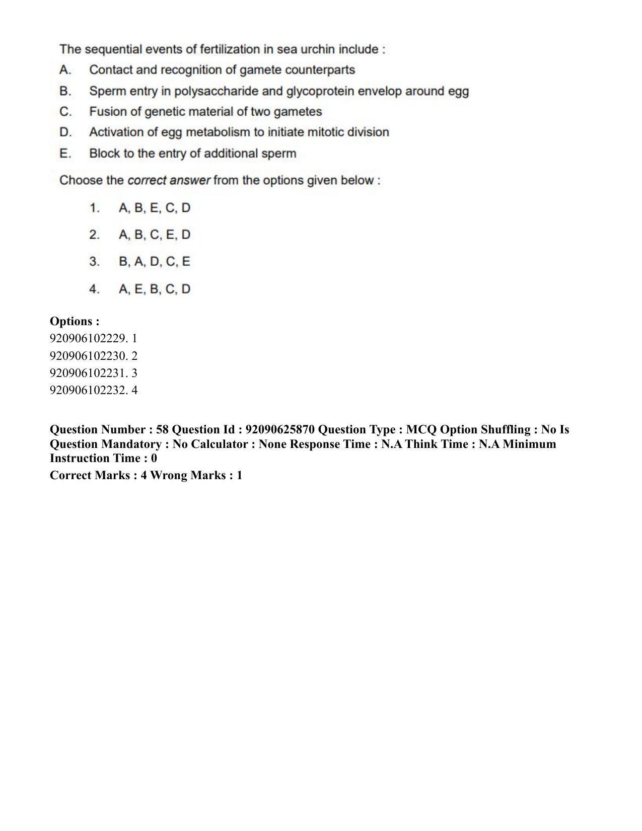 CUET PG 2023: SCQP28 – Zoology (Eng) - Shift 1 (26-06-2023) Question Paper - Page 64