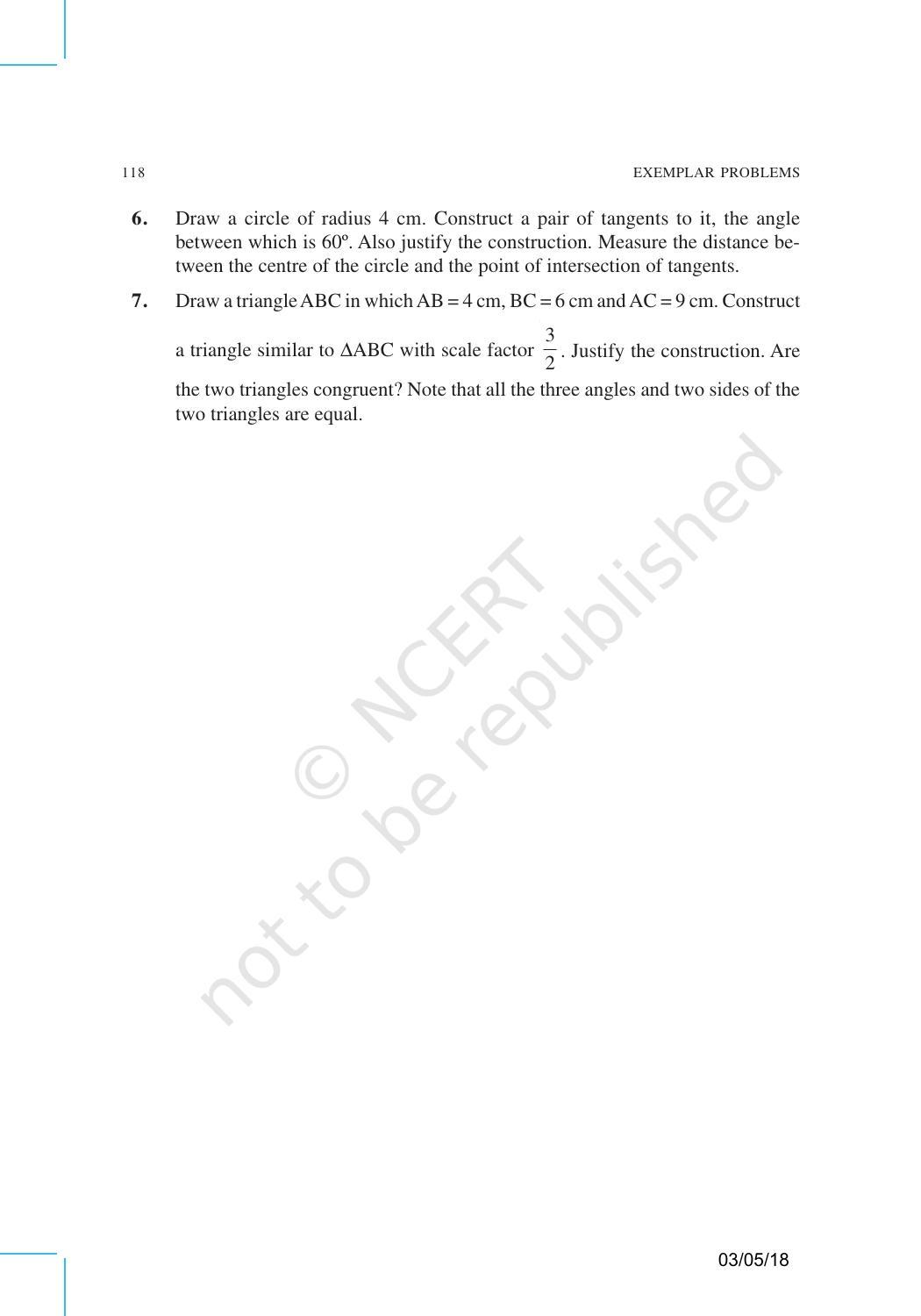 NCERT Exemplar Book for Class 10 Maths: Chapter 10 Constructions - Page 6
