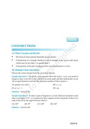 NCERT Exemplar Book for Class 10 Maths: Chapter 10 Constructions