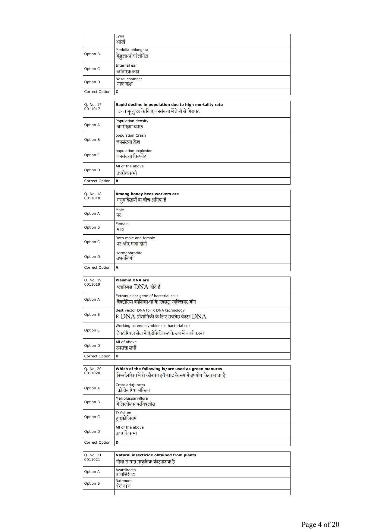RUHS B.Sc Nursing 2019 Question Paper - Page 4