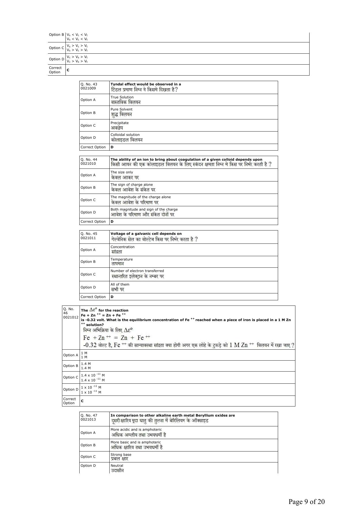 RUHS B.Sc Nursing 2019 Question Paper - Page 9