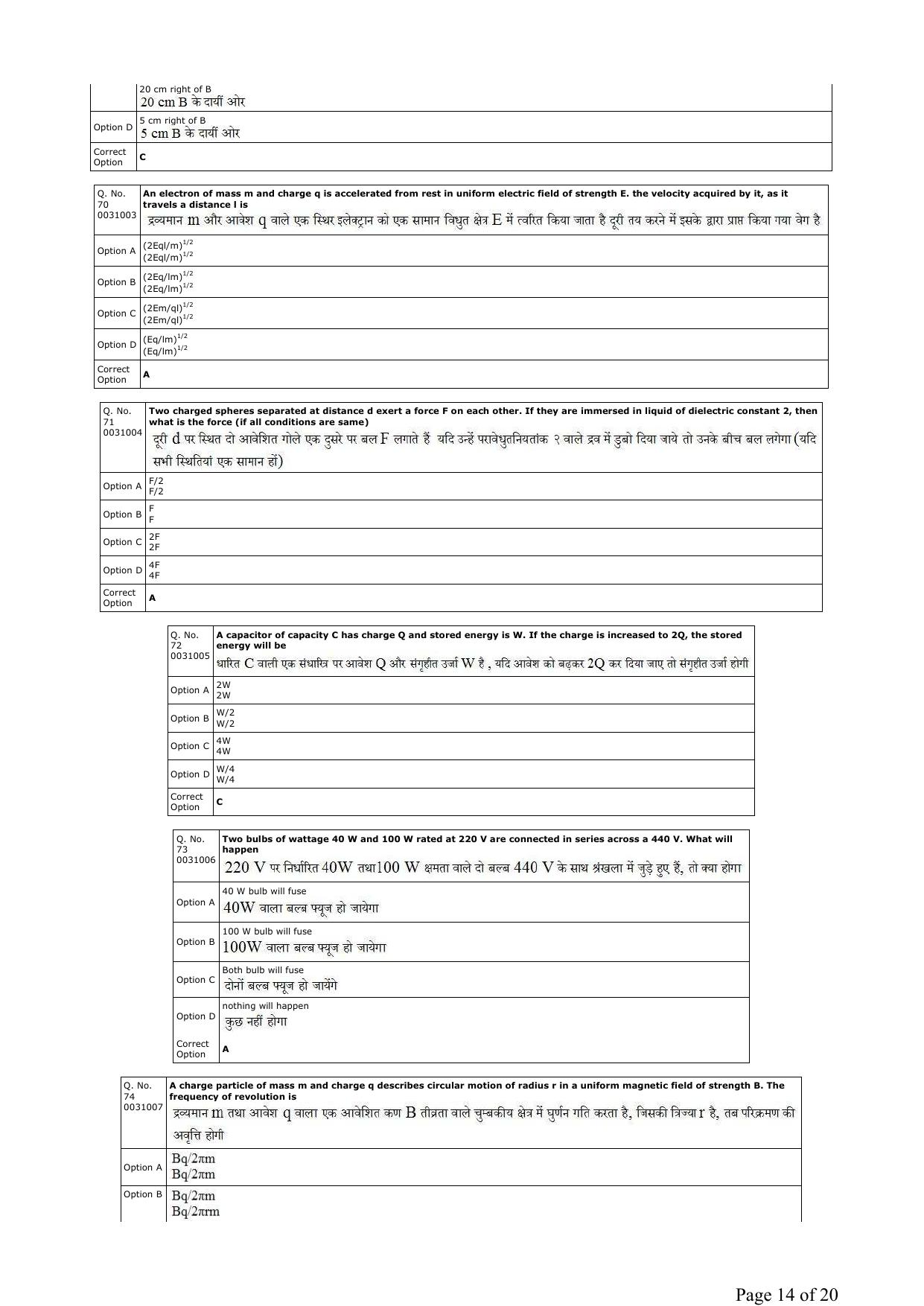 RUHS B.Sc Nursing 2019 Question Paper - Page 14