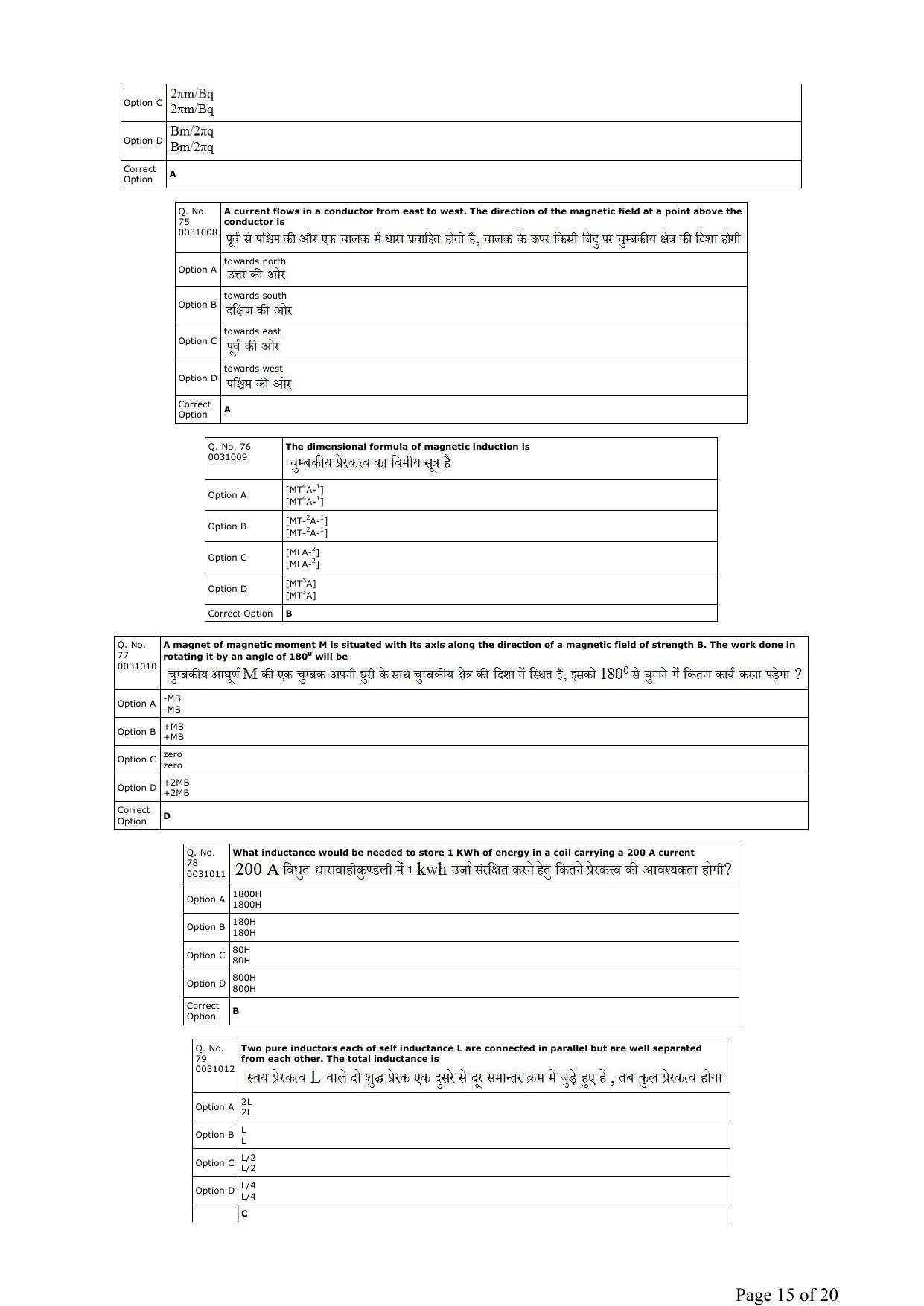 RUHS B.Sc Nursing 2019 Question Paper - Page 15