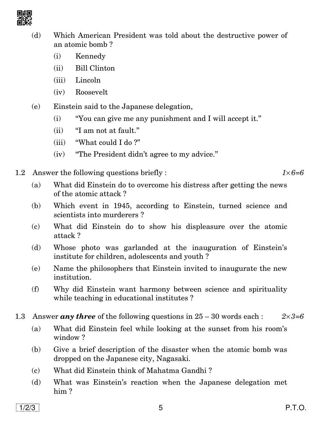 CBSE Class 12 1-2-3 English Core 2019 Question Paper - Page 5