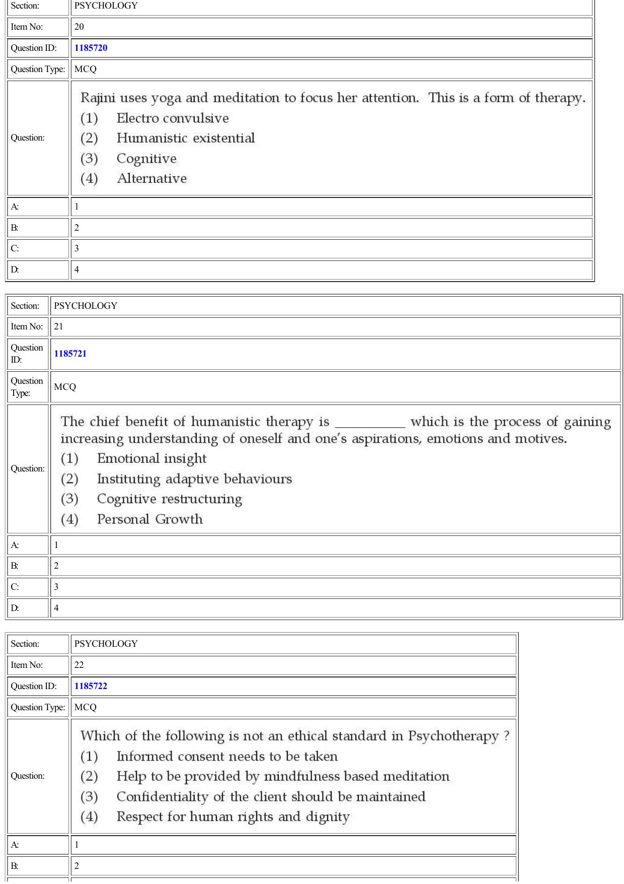 CUET 2022 Question Paper of Psychology - Page 9