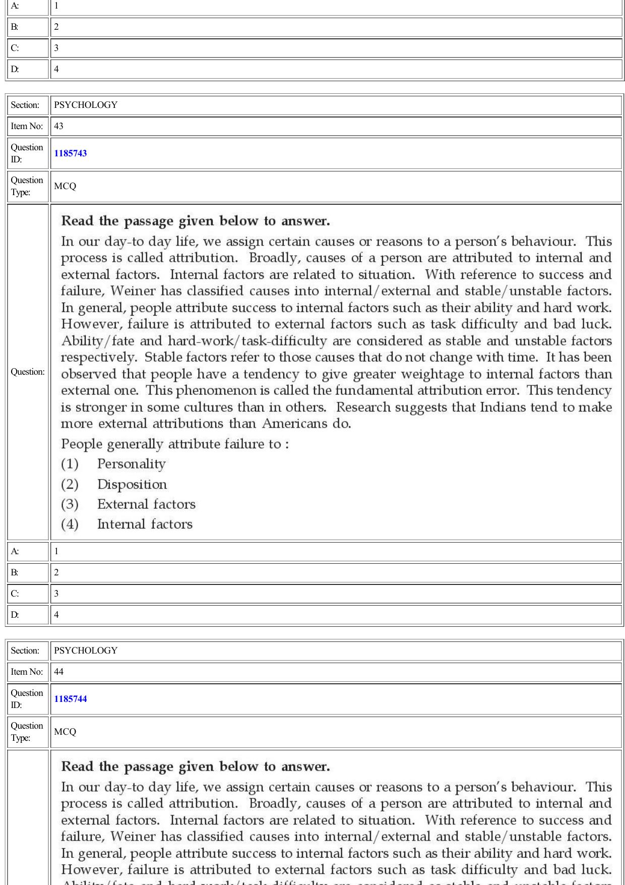 CUET 2022 Question Paper of Psychology - Page 19