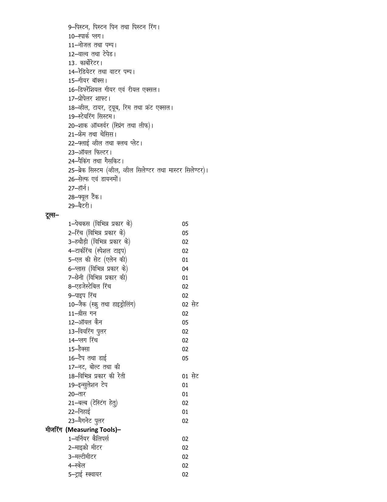 UP Board 11th Syllabus Trade-13 Automobile - Page 4