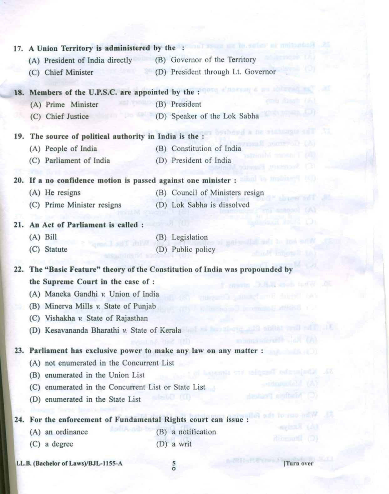 PU LLB 2016 Question Paper - Page 4