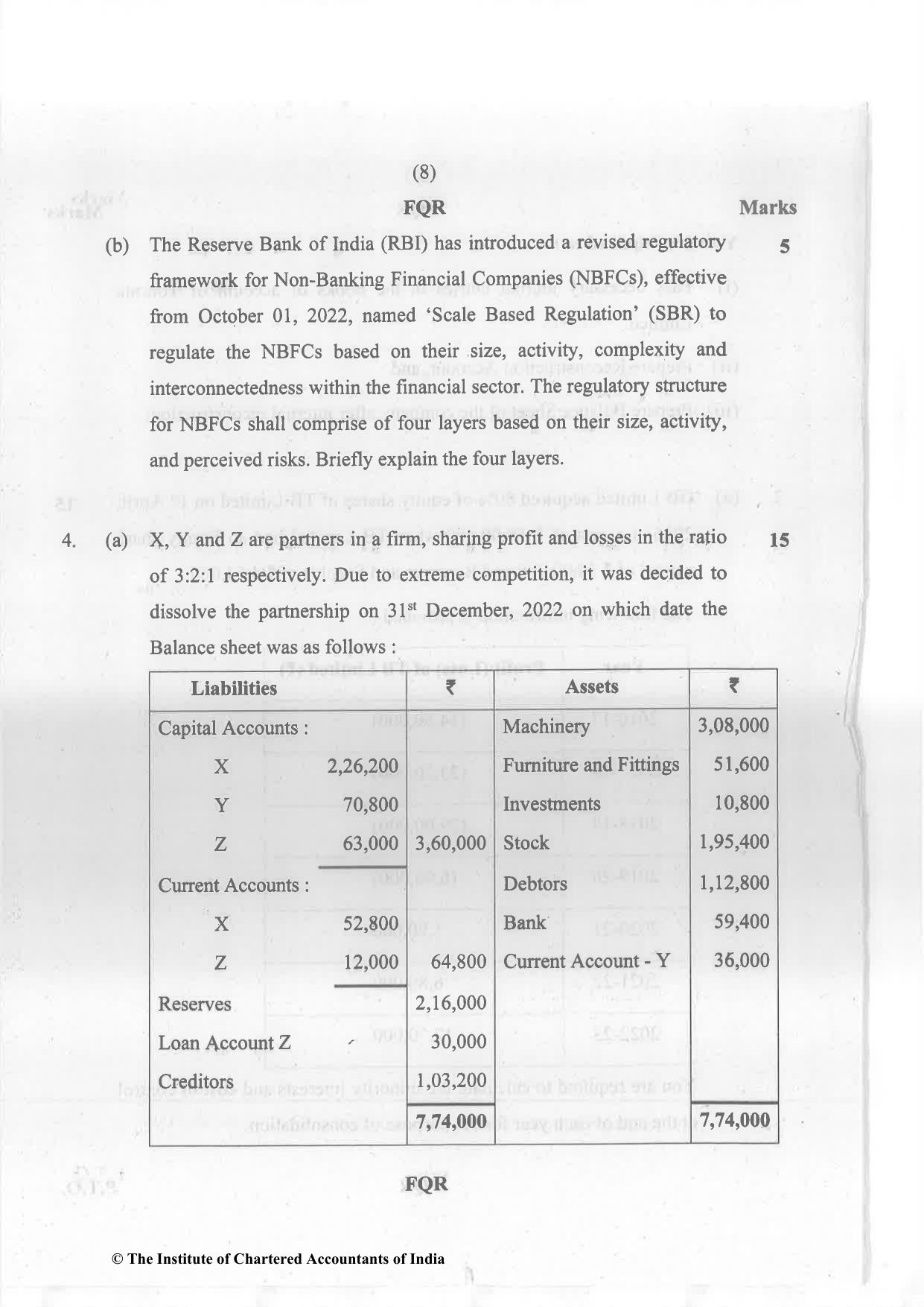 CA Inter Nov 2023 Question Paper - Paper 5 – Advanced Accounting - Page 8