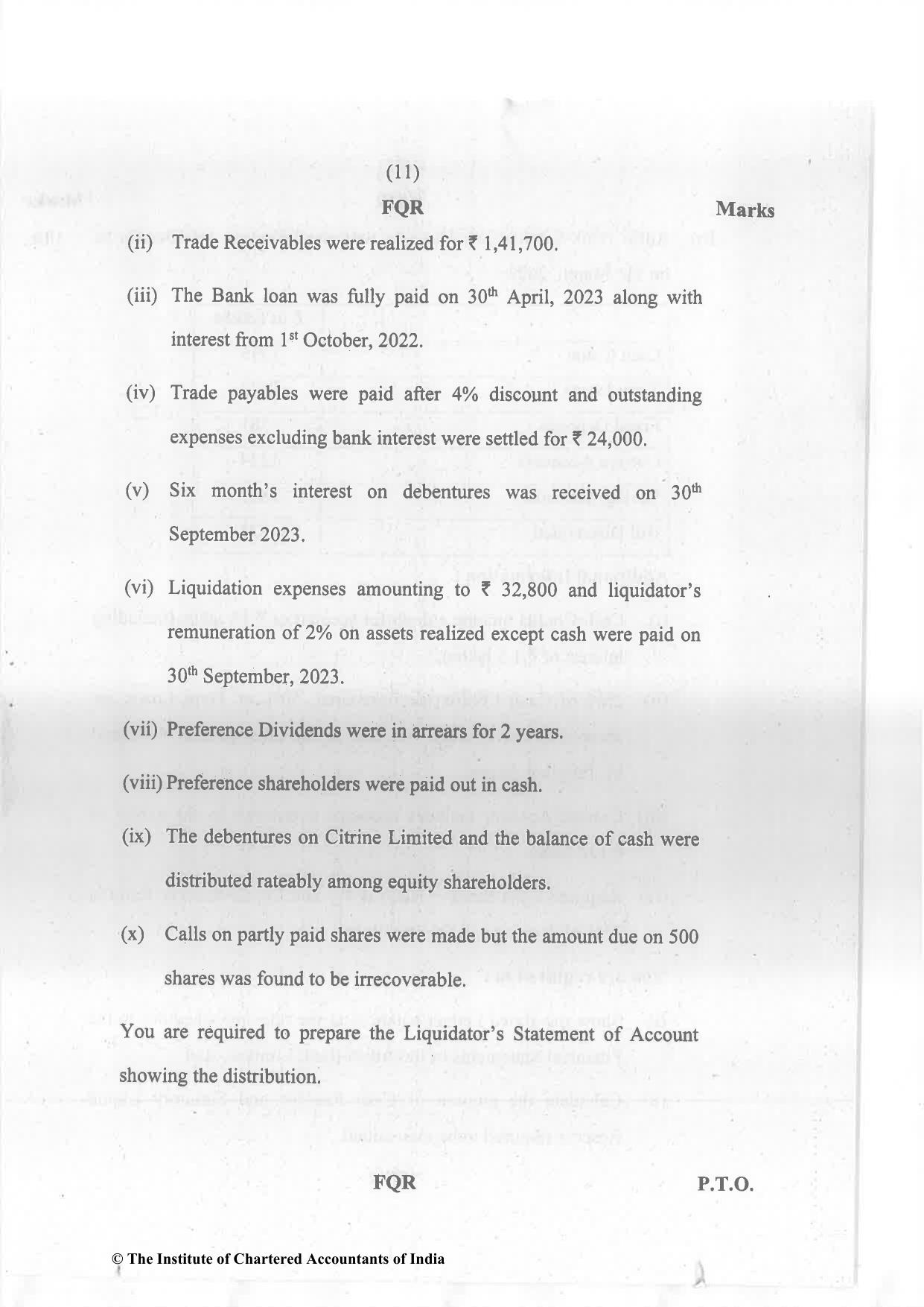 CA Inter Nov 2023 Question Paper - Paper 5 – Advanced Accounting - Page 11