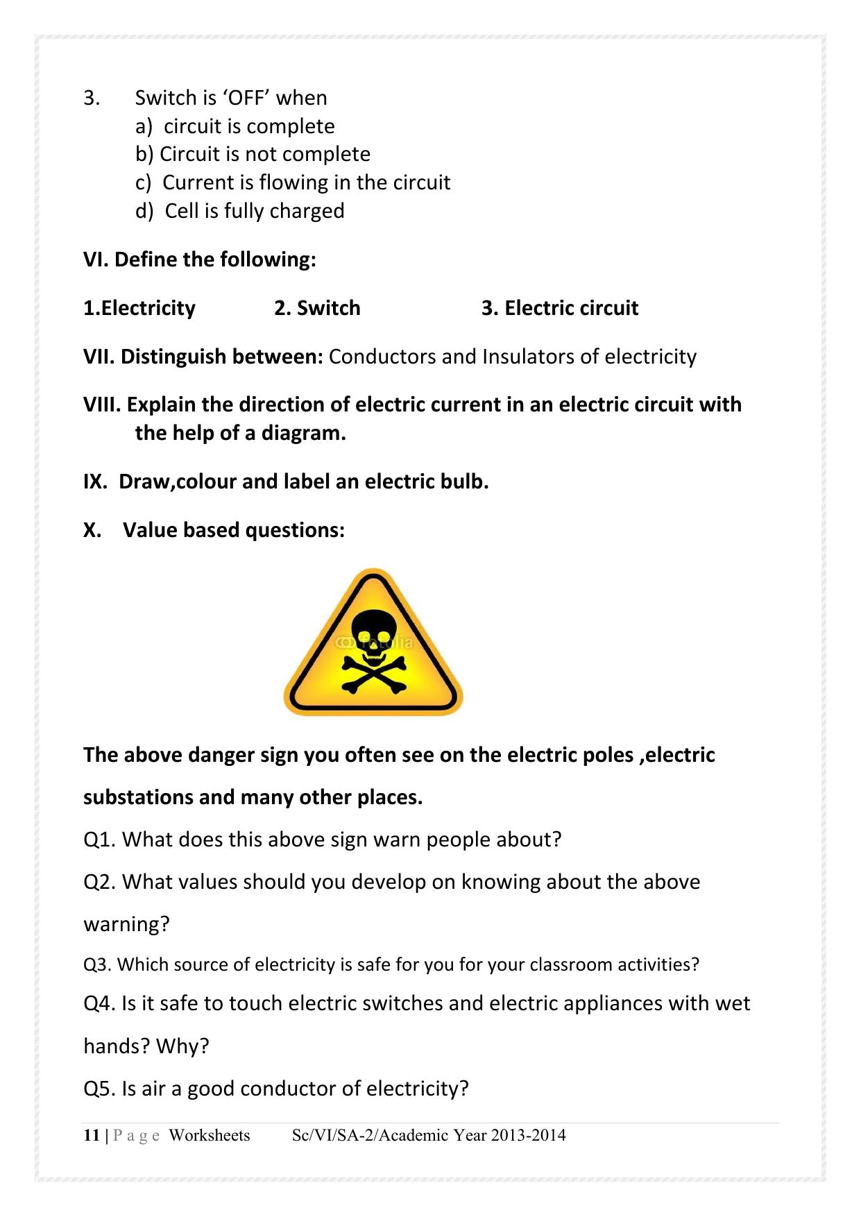 CBSE Worksheets for Class 6 Science Assignment 2 - Page 11