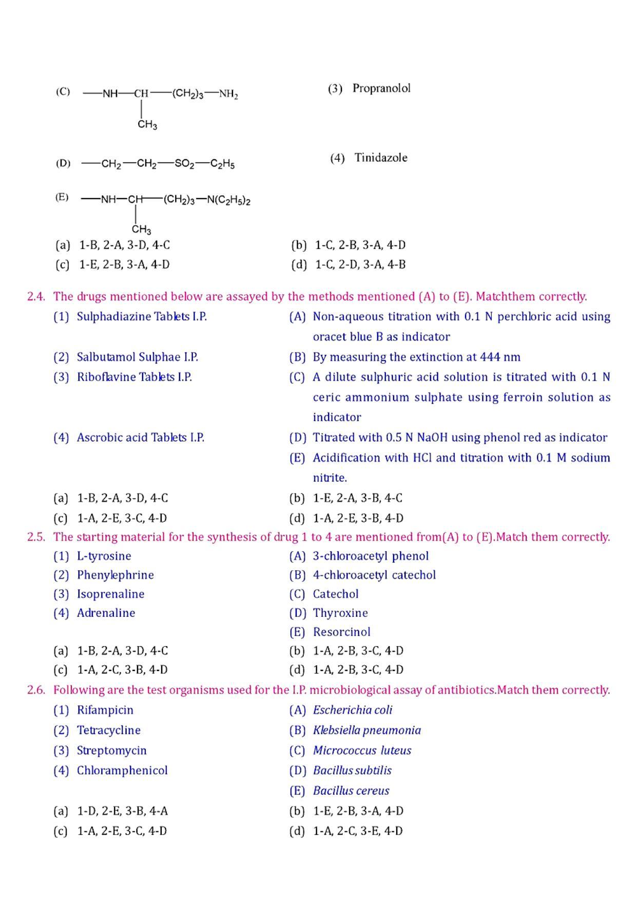 GPAT 1993 Question Paper with Answer Key - Page 4