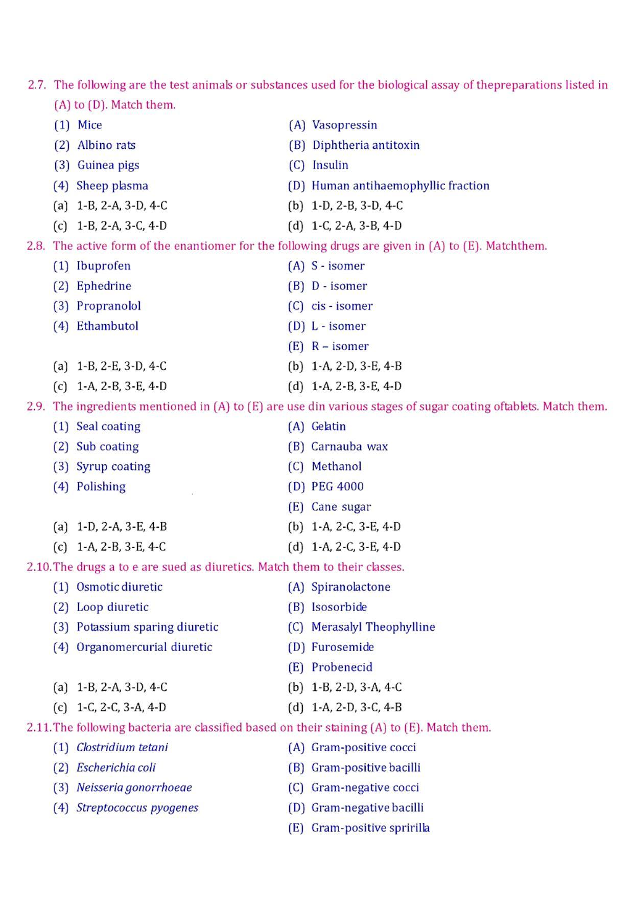GPAT 1993 Question Paper with Answer Key - Page 5