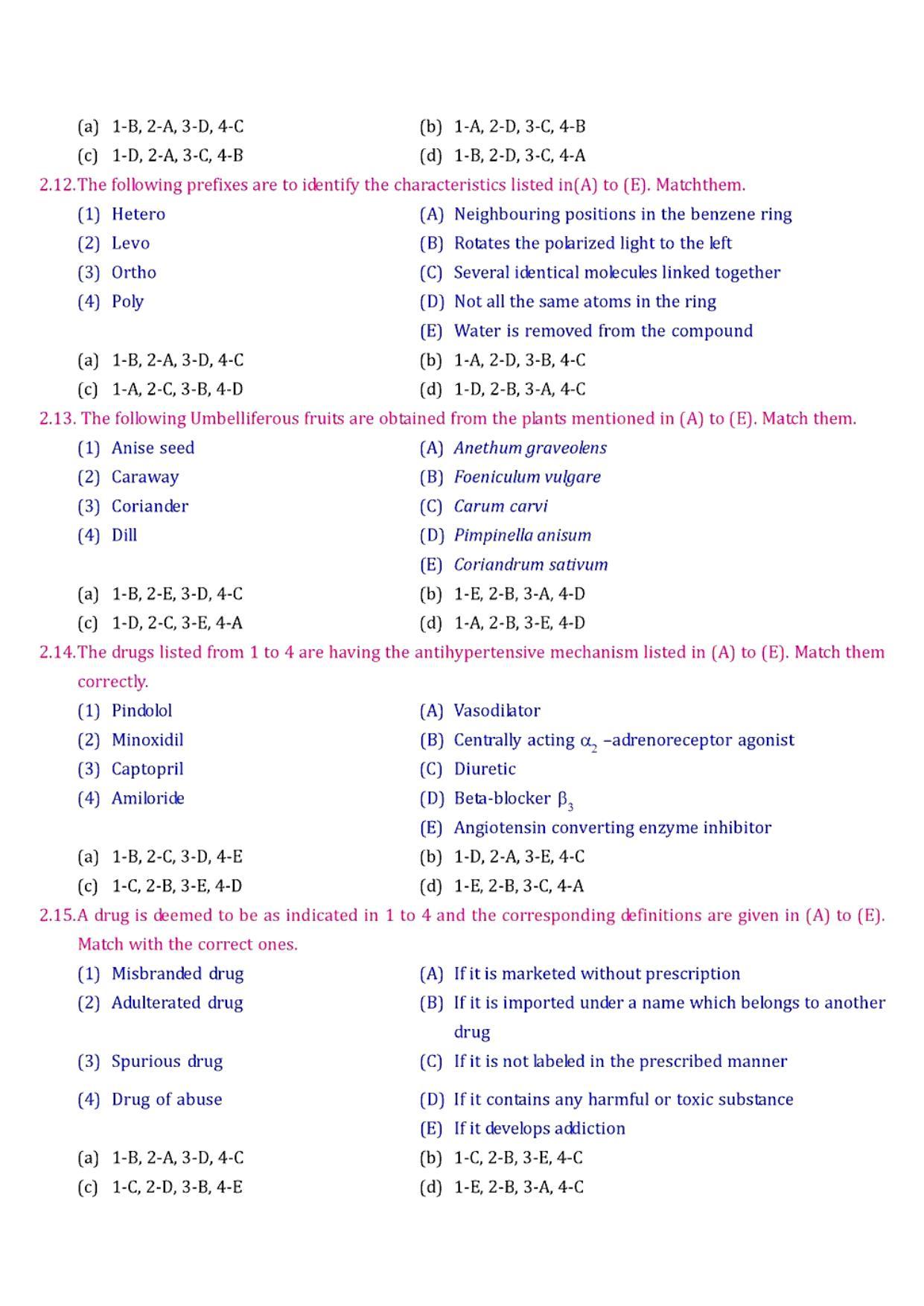 GPAT 1993 Question Paper with Answer Key - Page 6