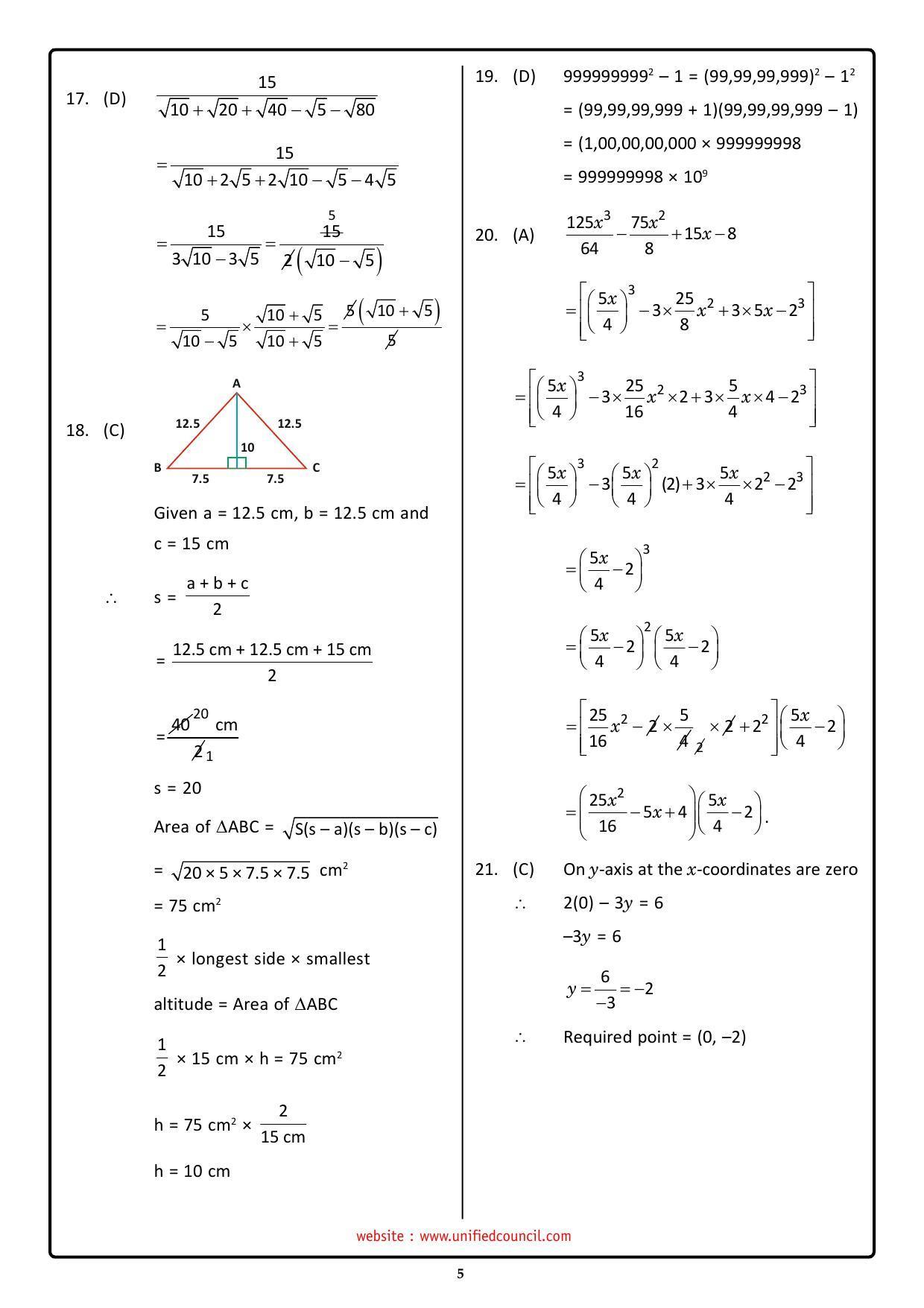 NSTSE 2023 Class 9 Answer Key (Paper Code 489) - Page 5