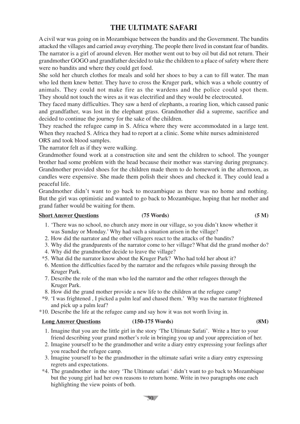 CBSE Worksheets for Class 10 English Assignment 11 - Page 30