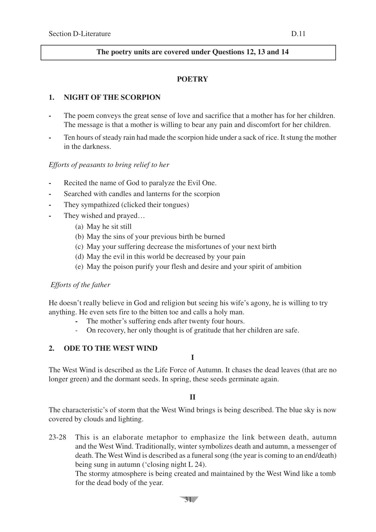 CBSE Worksheets for Class 10 English Assignment 11 - Page 31