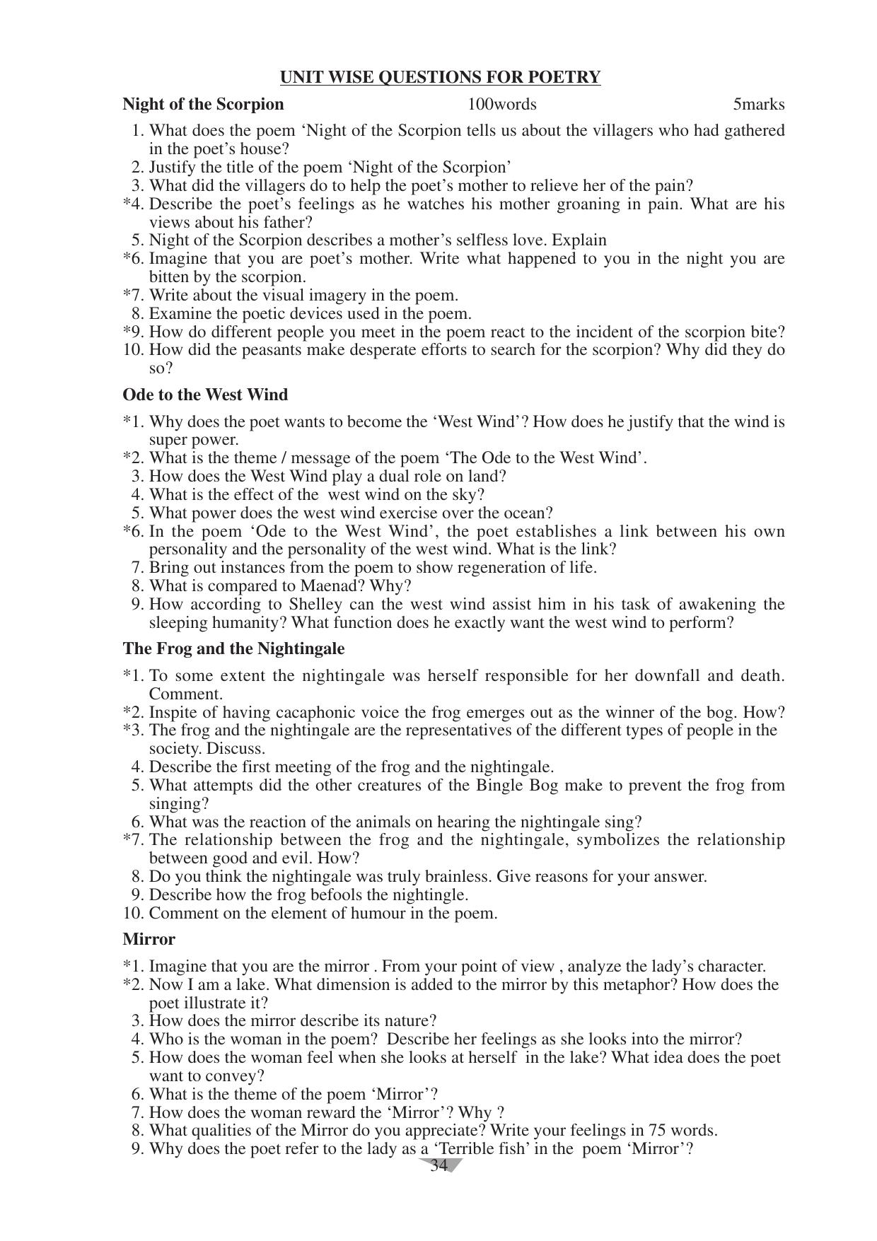 CBSE Worksheets for Class 10 English Assignment 11 - Page 34